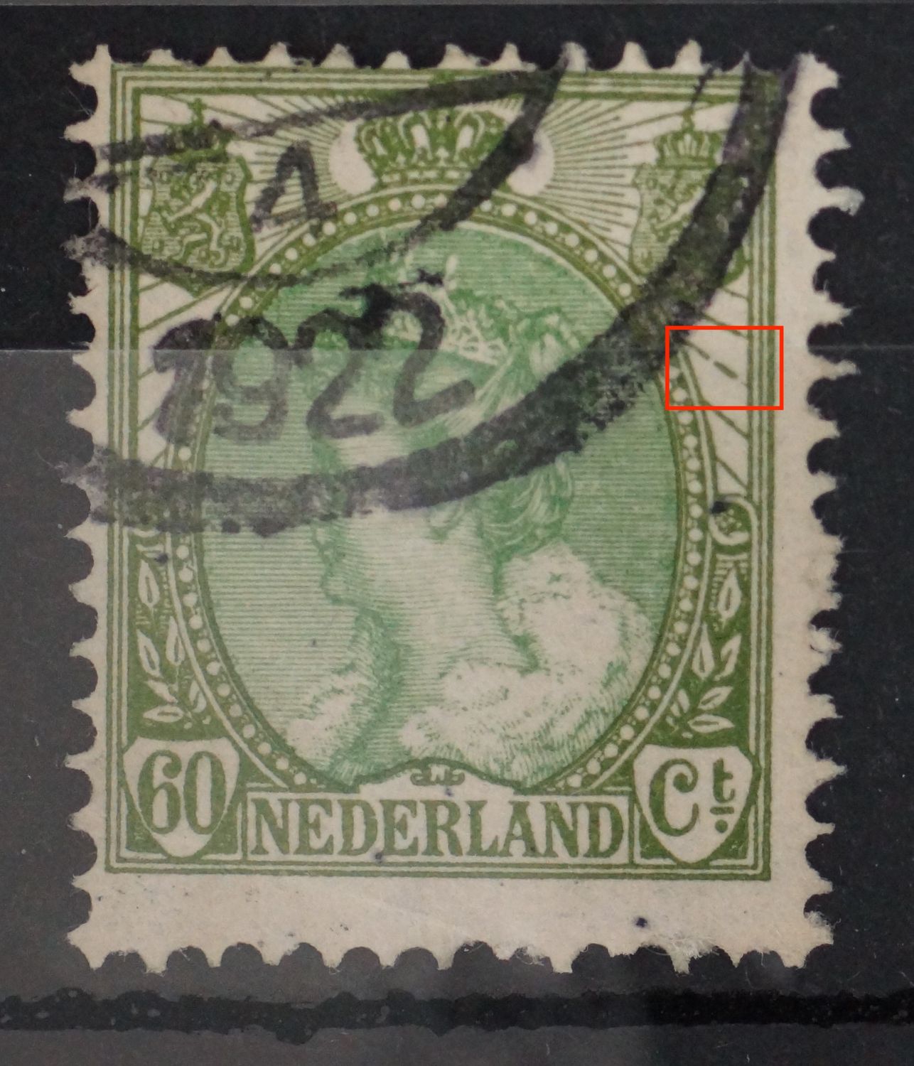 NVPH 76 - breuken in straal rechts