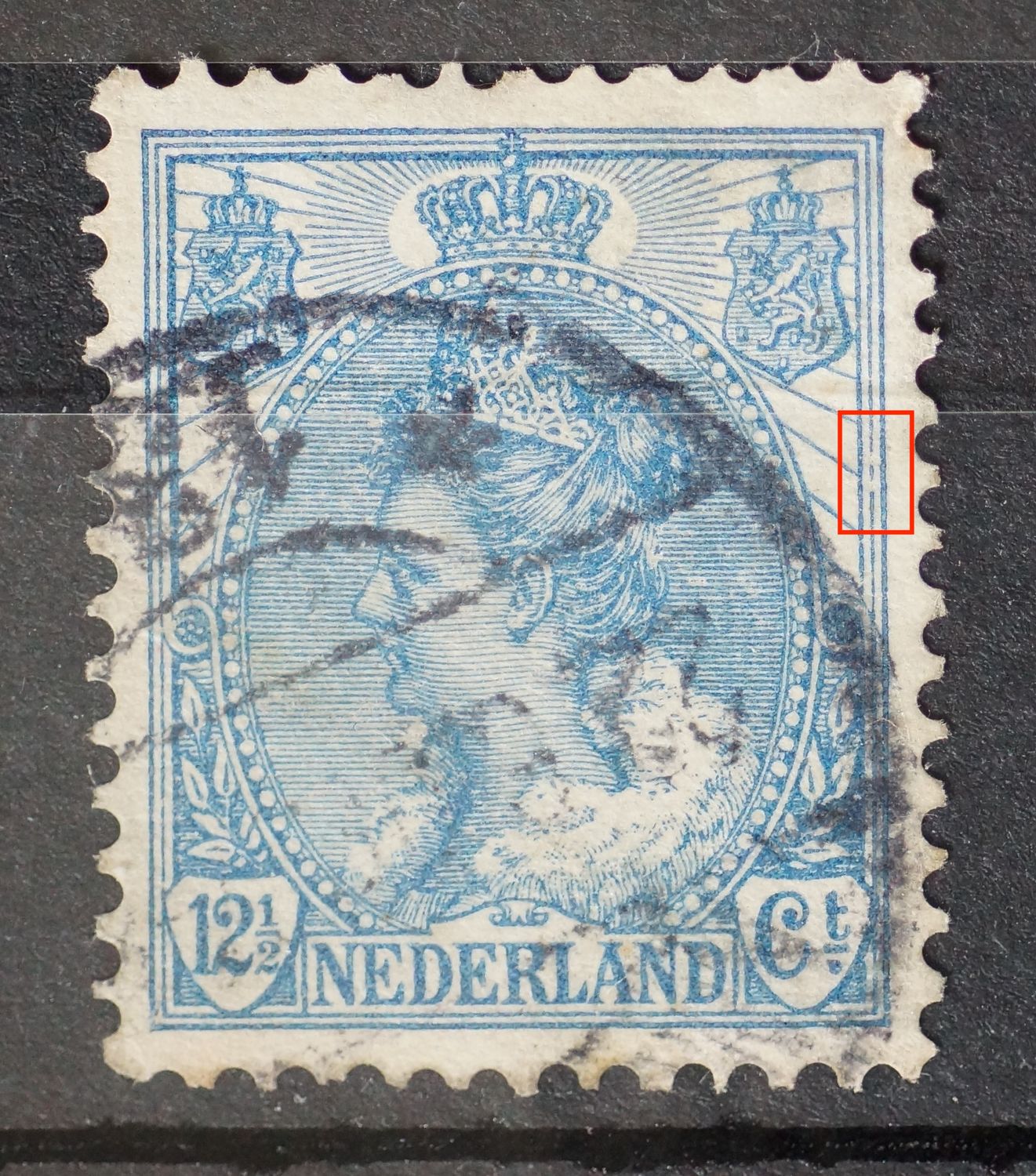 NVPH 63 - breuken in kaderlijn rechts