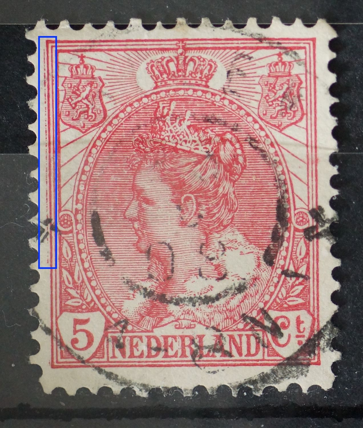 NVPH 60 - extra rode lijn links NVPH 60 - extra rode lijn links