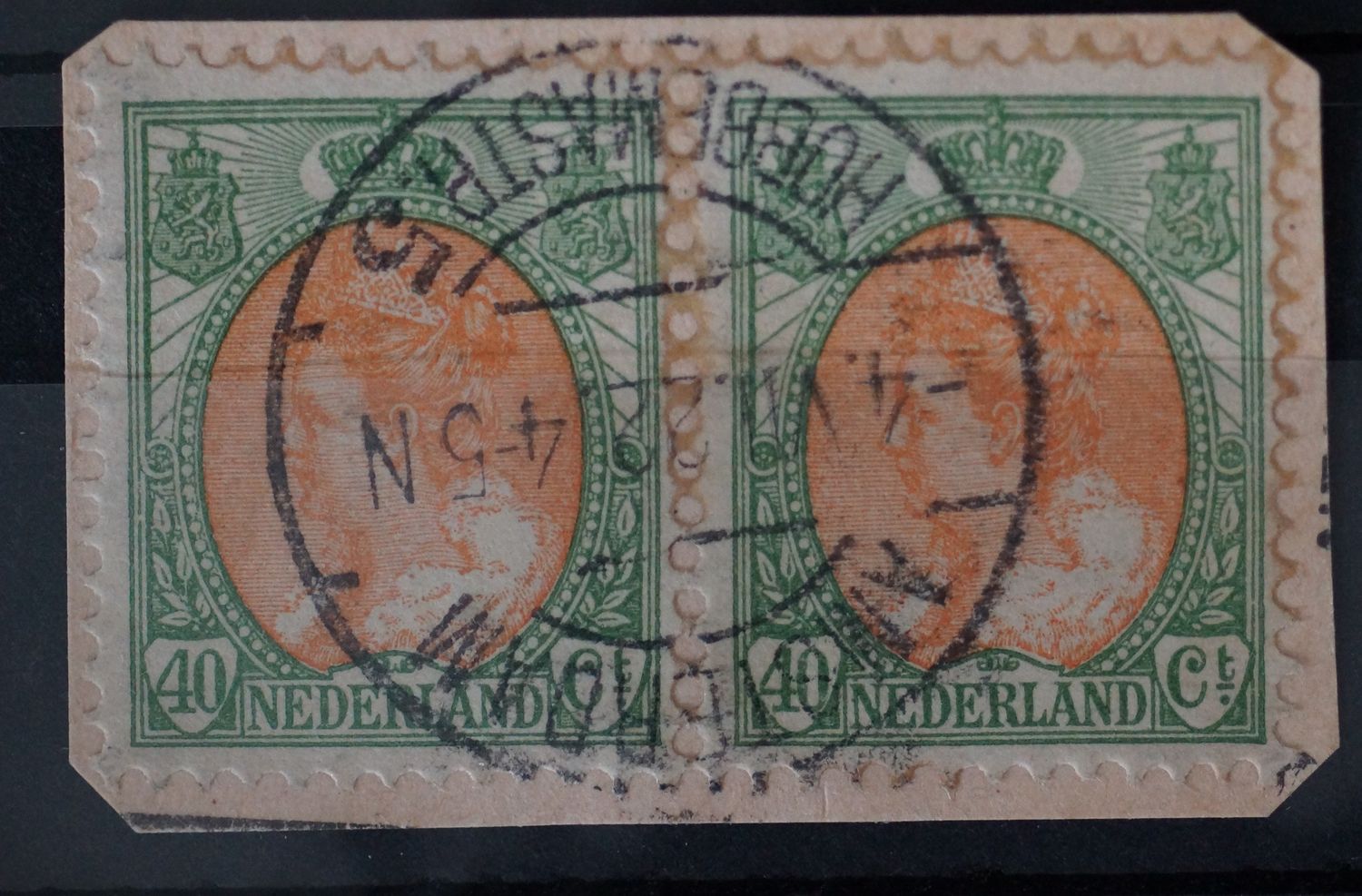 Amsterdam Hobbemastraat 5 op NVPH 73 (paar) - vrij schaars