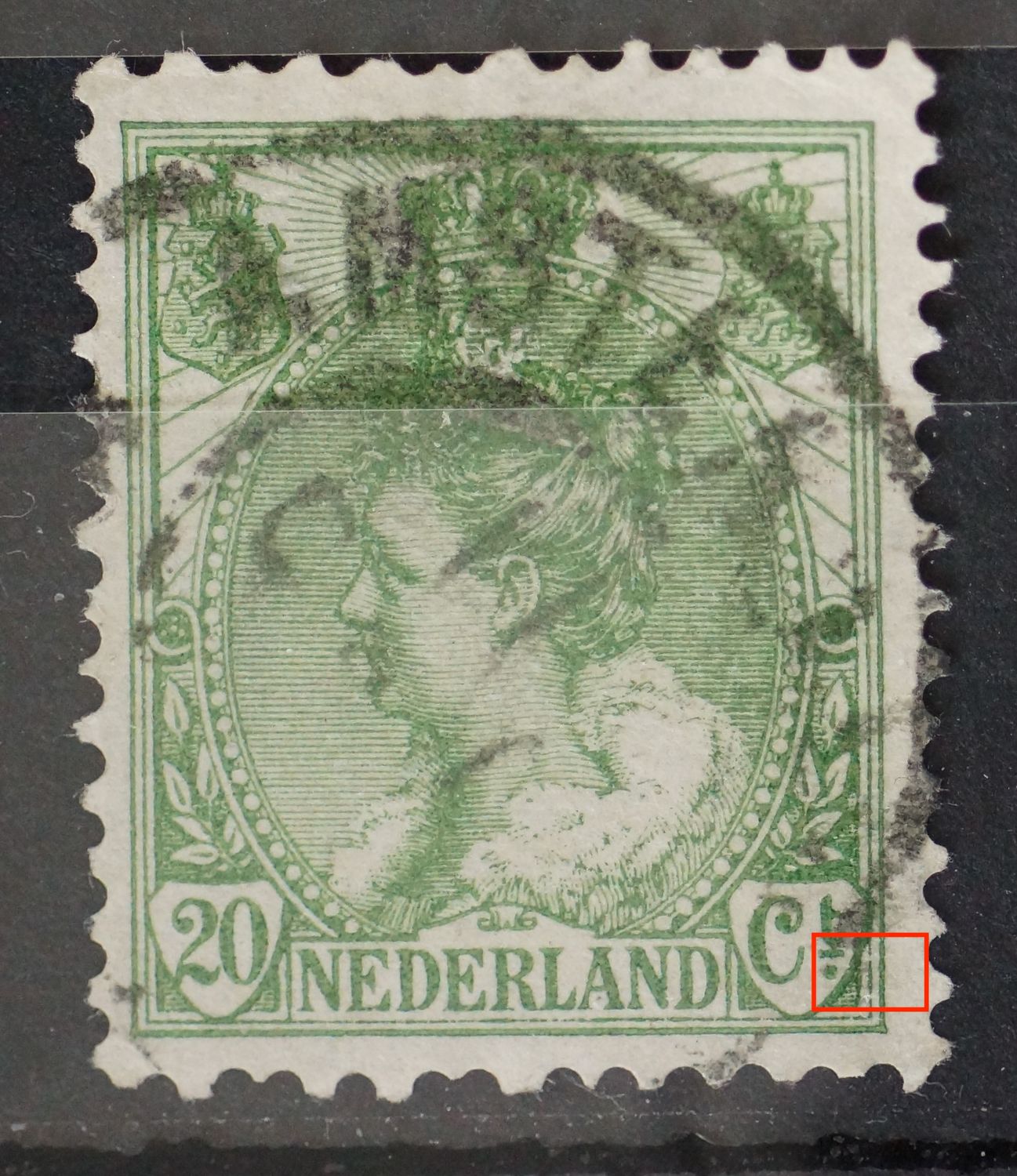 NVPH 68 - breukje in kaderlijn rechts