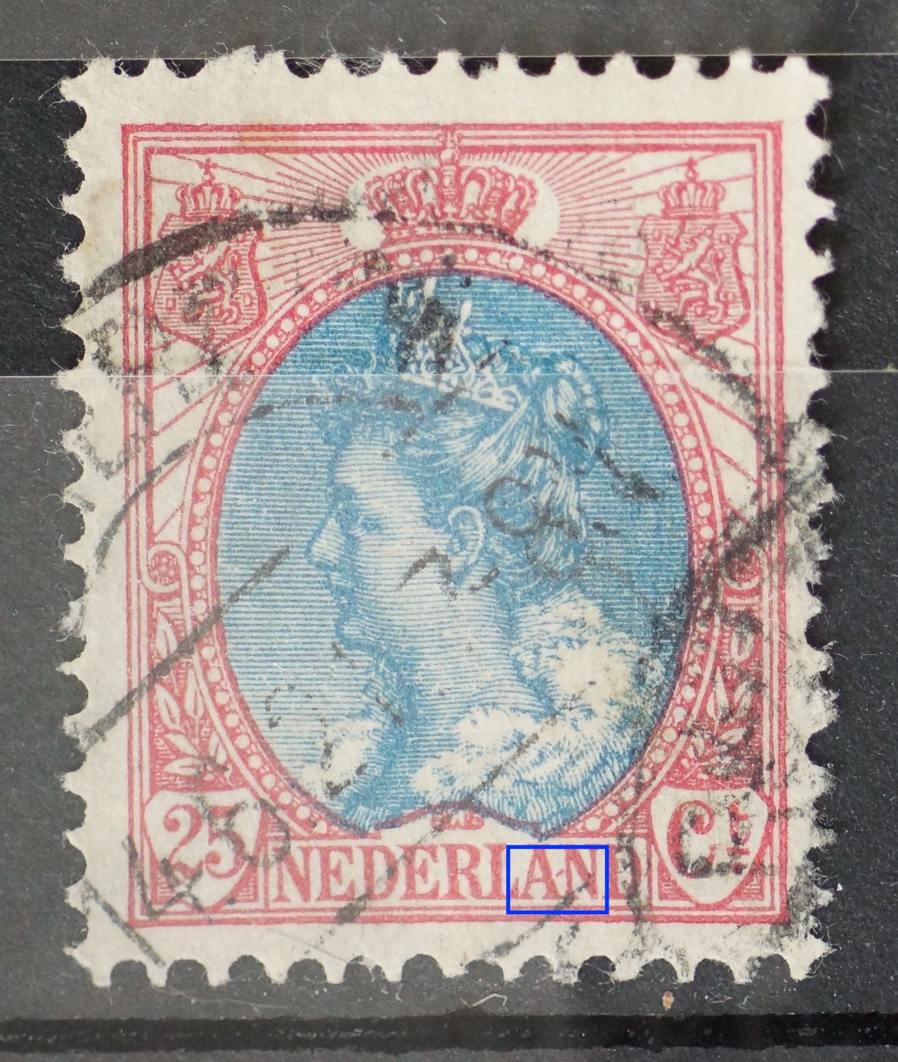 NVPH 71 - rood streepje tussen AN van NEDERLAND
