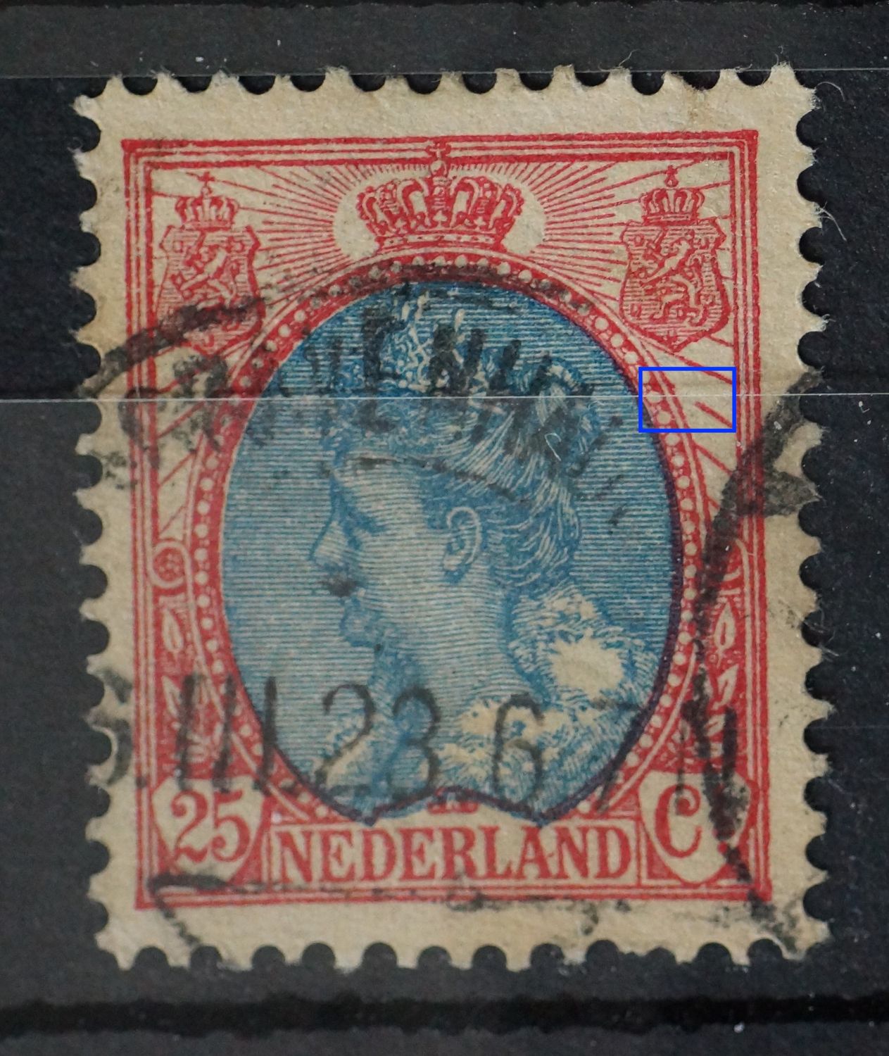 NVPH 71 - breuk in straal rechts NVPH 71 - breuk in straal rechts