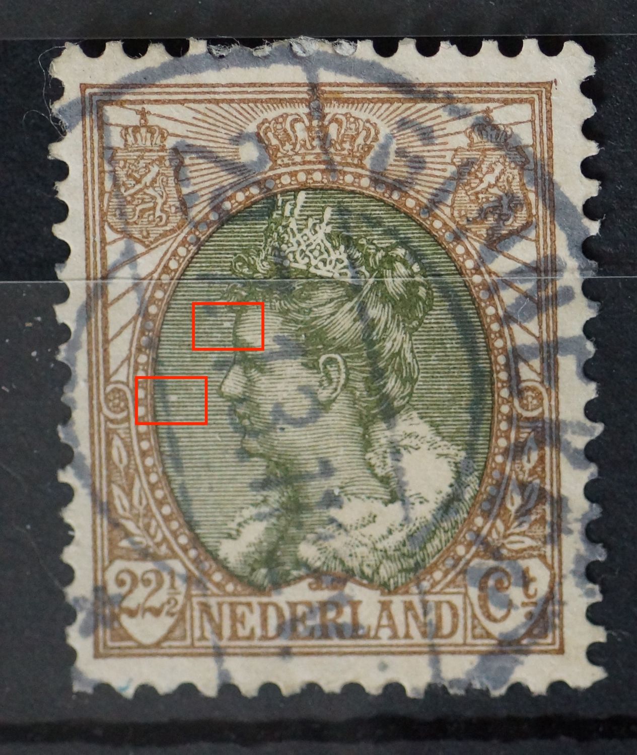 NVPH 70 - breuken in arcering links