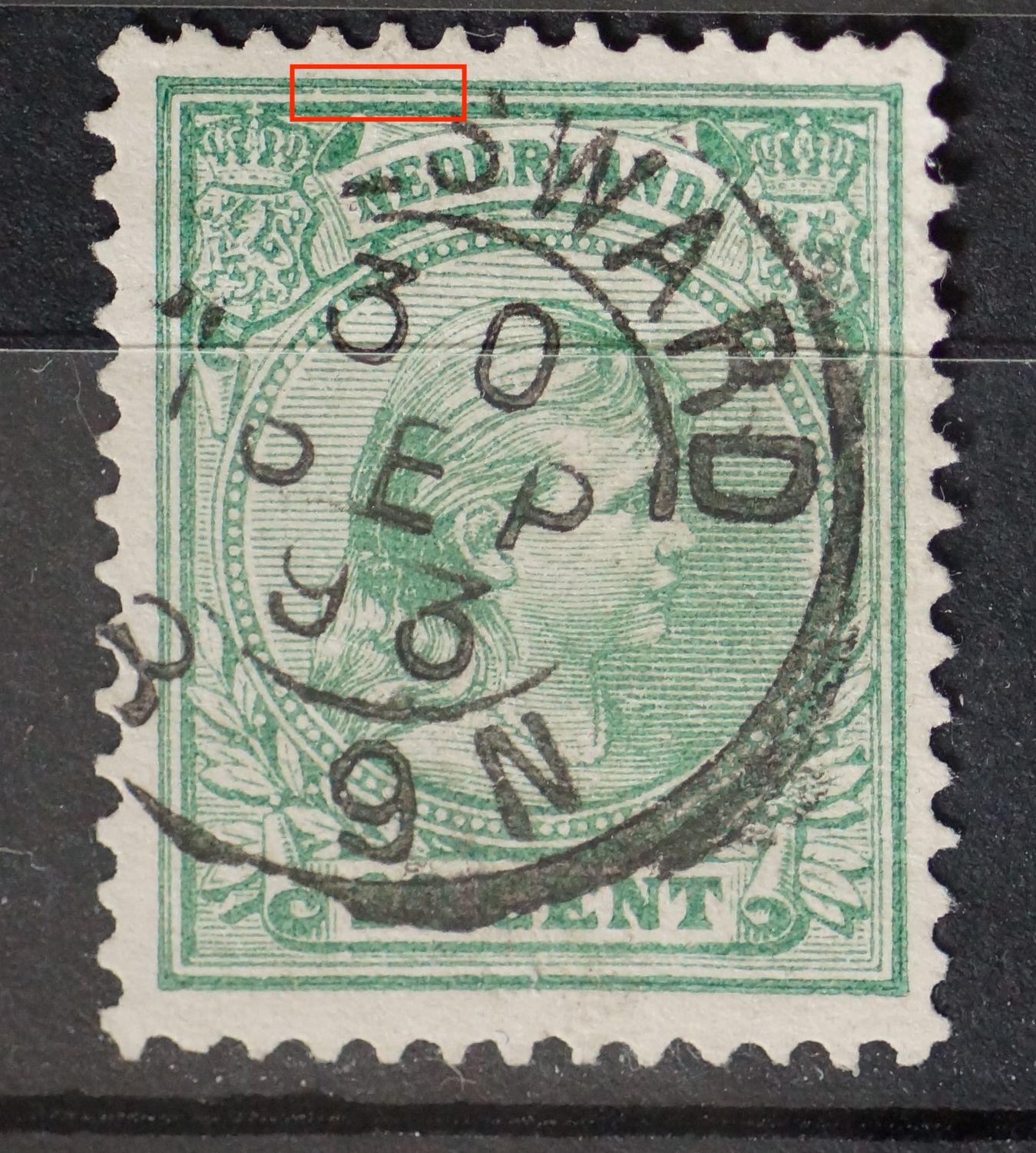 NVPH 40 - breukjes in kaderlijn boven