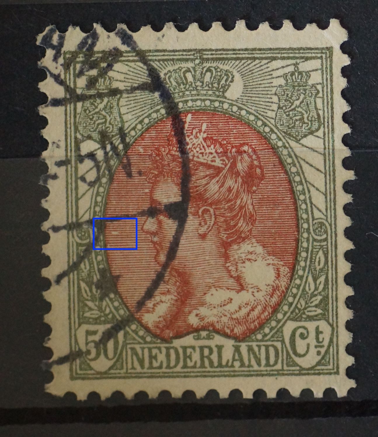 NVPH 74 - breuk in arcering links