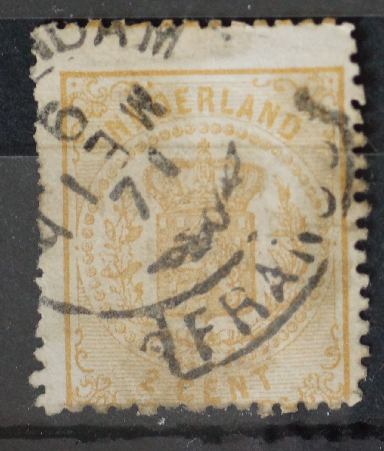 Francotakje met kopstaande maand op NVPH 17