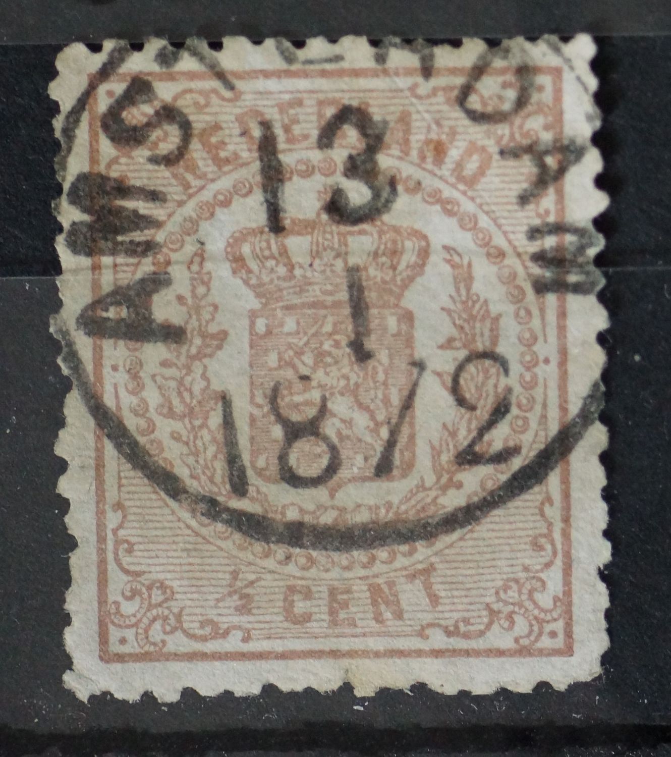 Rondstempel Amsterdam op NVPH 13
