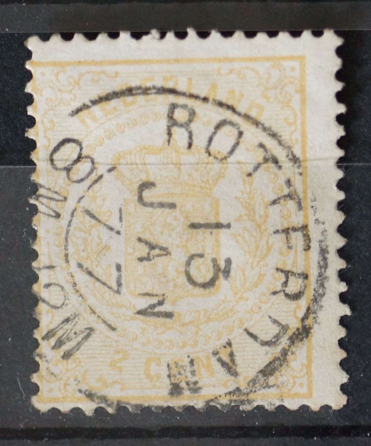 Tweeletterstempel Rotterdam op NVPH 17