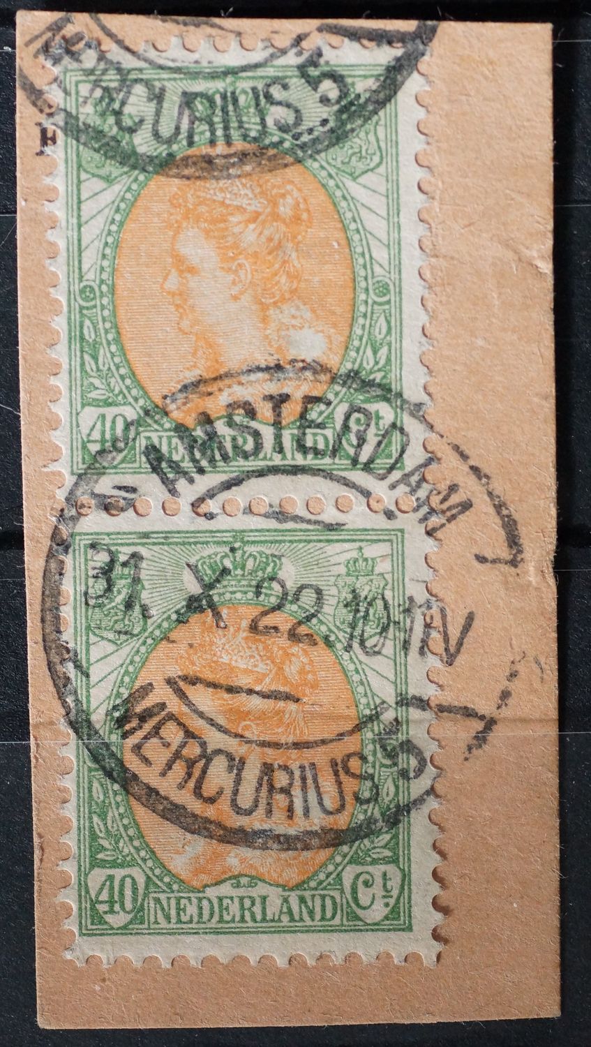Amsterdam Mercurius 5op NVPH 73 (paar)