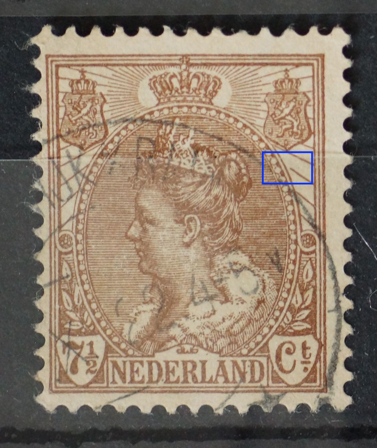 NVPH 61 - breuk in rand medaillon NVPH 61 - breuk in rand medaillon