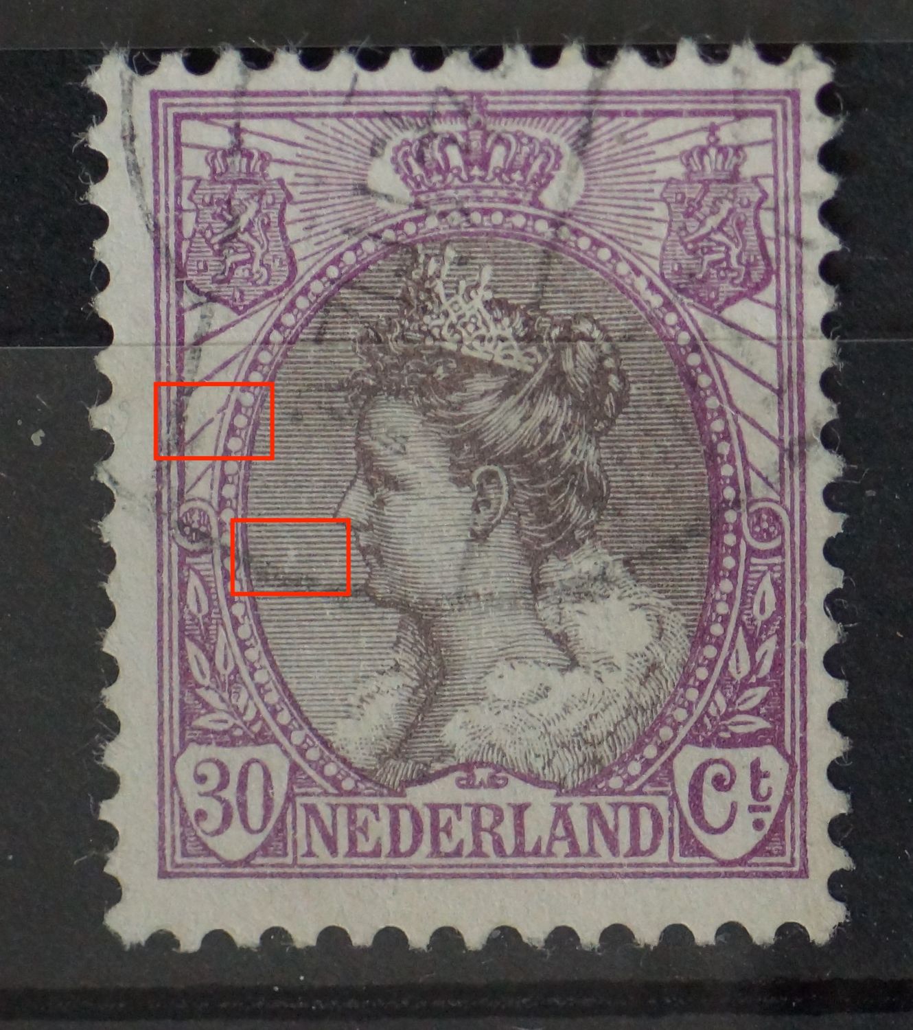 NVPH 72 - o.a. breukje in straal links NVPH 72 - o.a. breukje in straal links