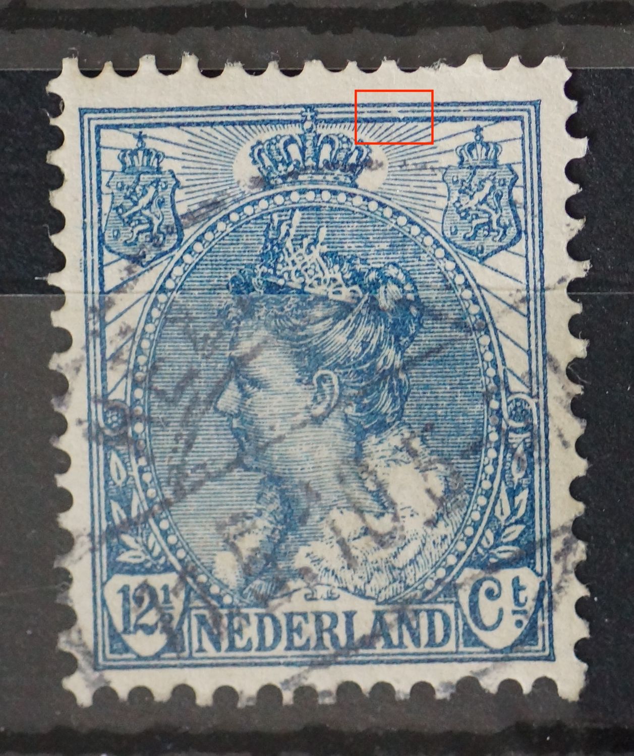 NVPH 63 - breuk in kaderlijn boven
