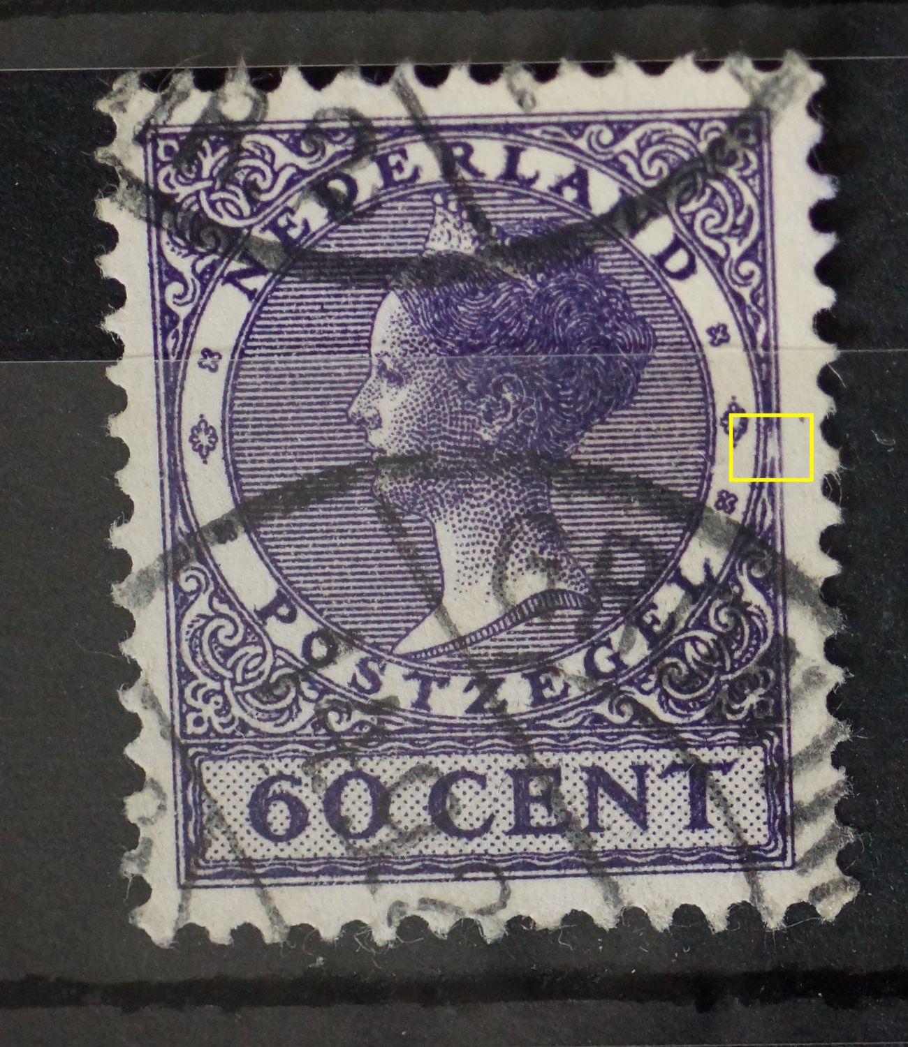 NVPH 162 - witte vlek rechts, midden