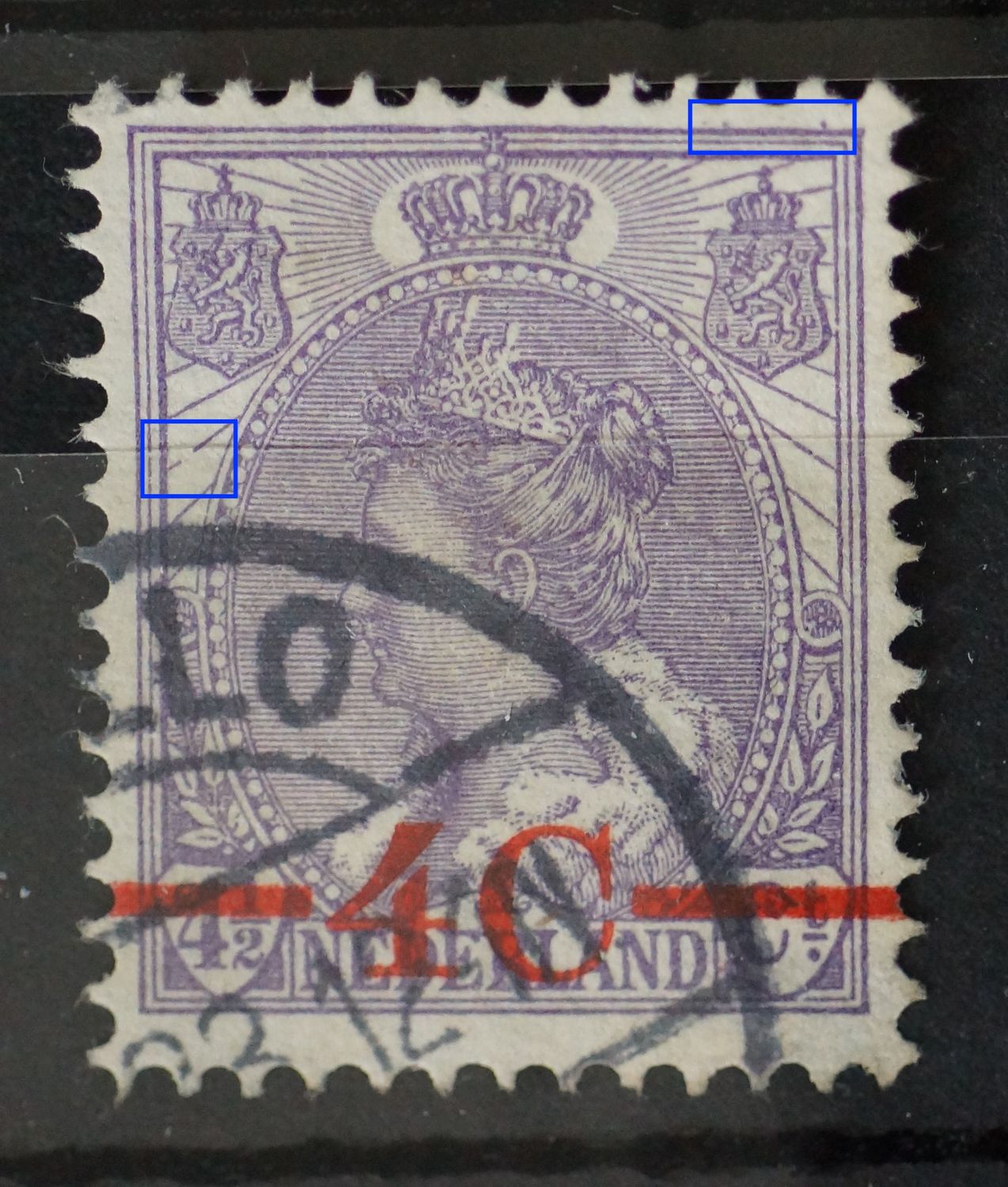 NVPH 106 - o.a. breuk in straal links