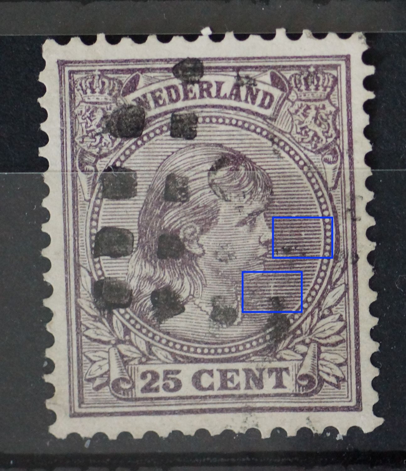 NVPH 42 - breuken in arcering rechts NVPH 42 - breuken in arcering rechts