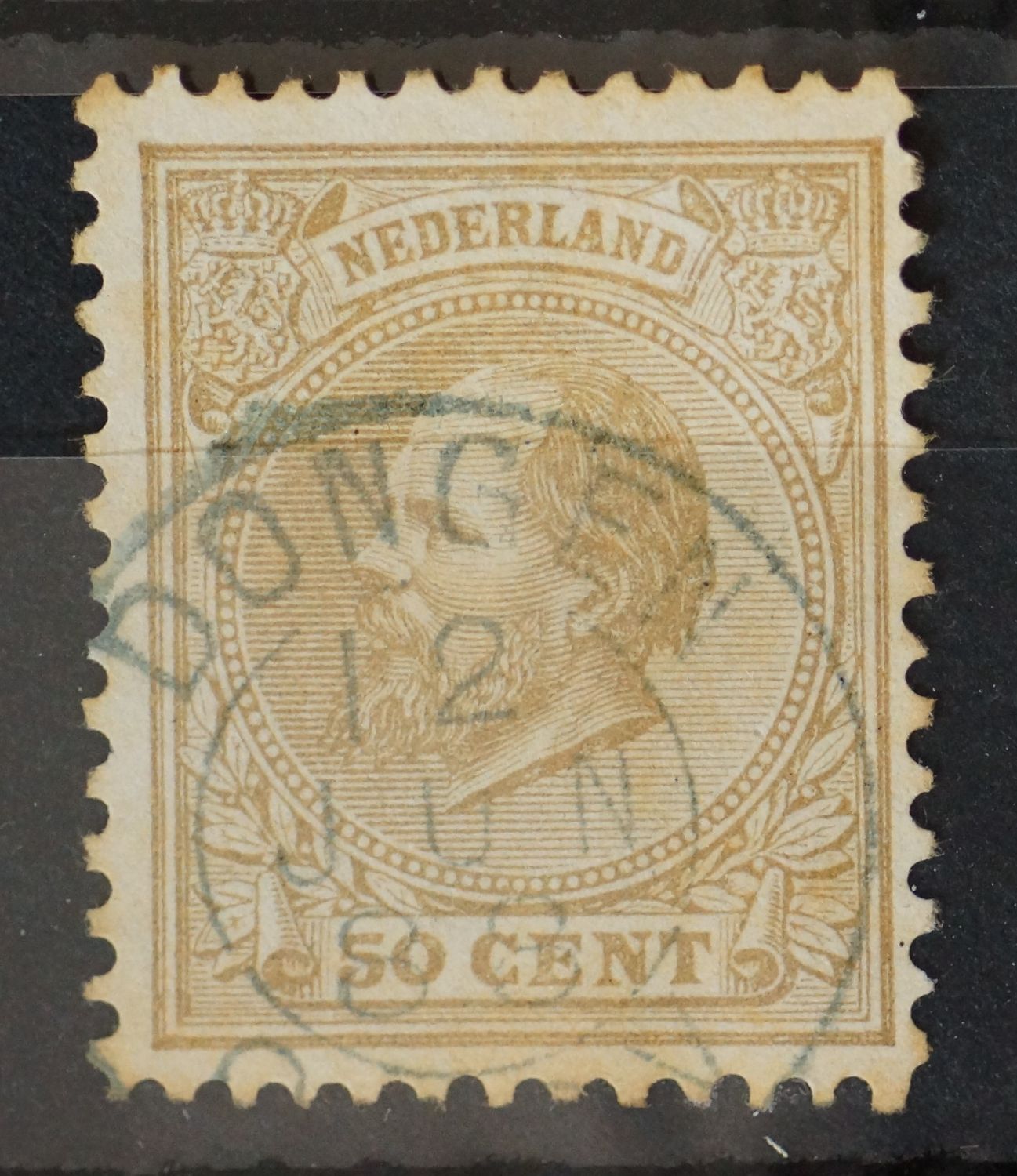 Dongen (blauwe inkt) op NVPH 27
