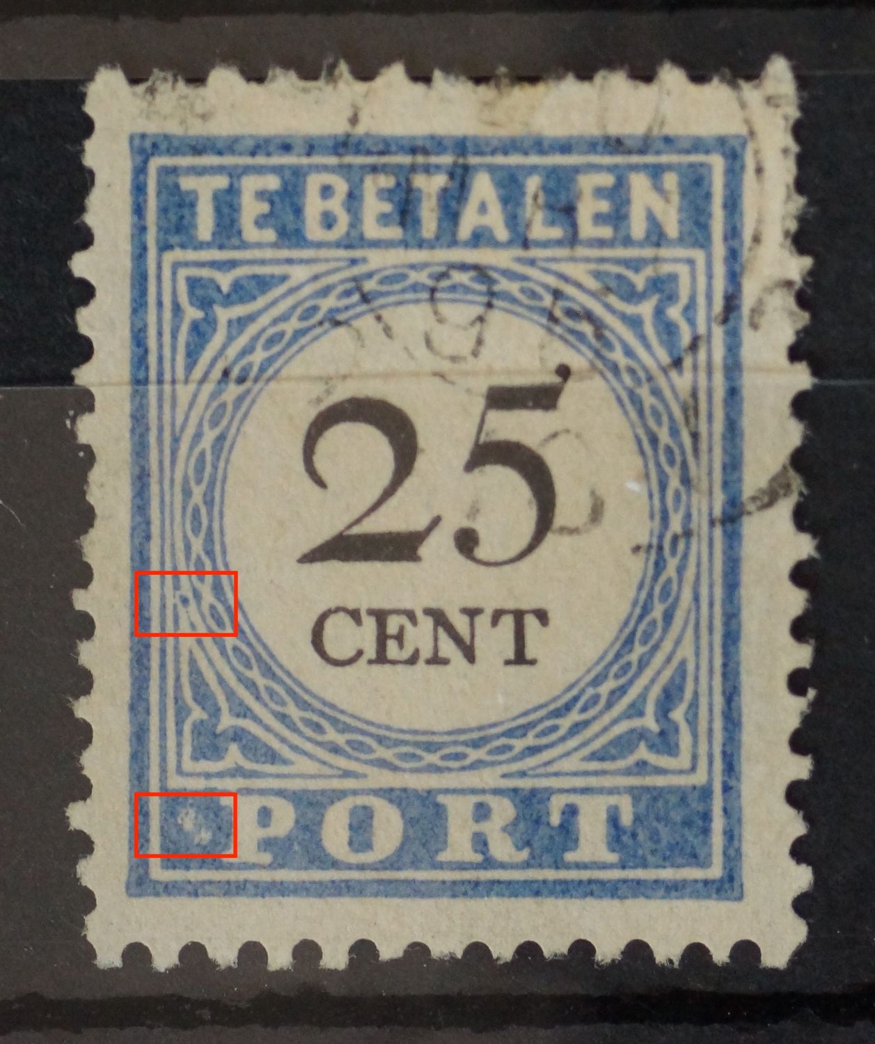NVPH P26 - o.a. blauwe punt in ornamen linksonder