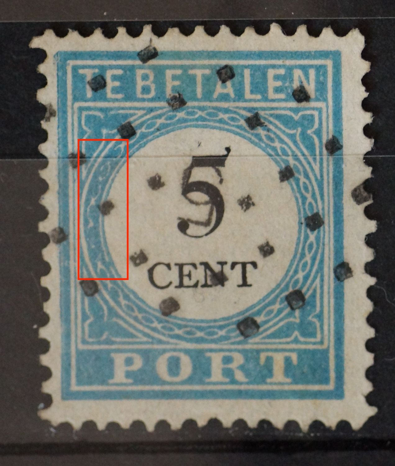 NVPH P6 - veel blauwe vlekken in de schakelrand