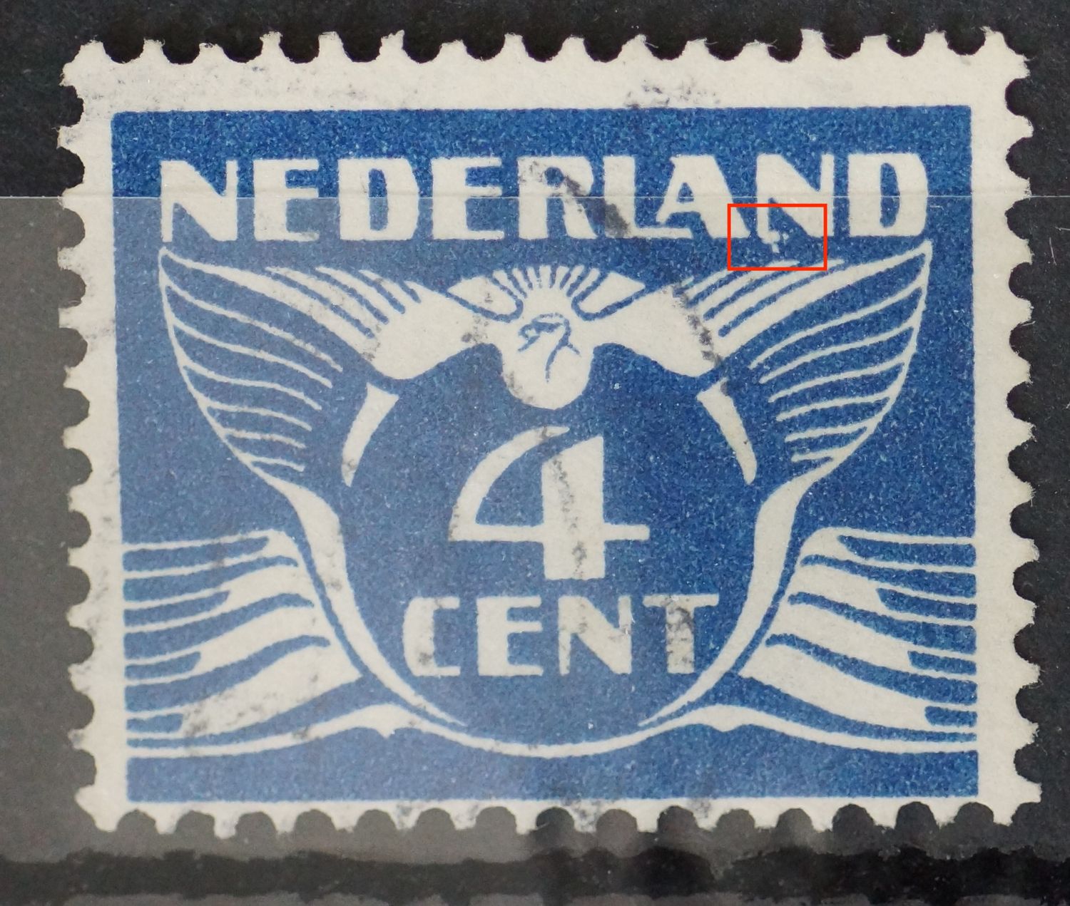 NVPH 176 - witte vlekken onderaan de 2e N van NEDERLAND