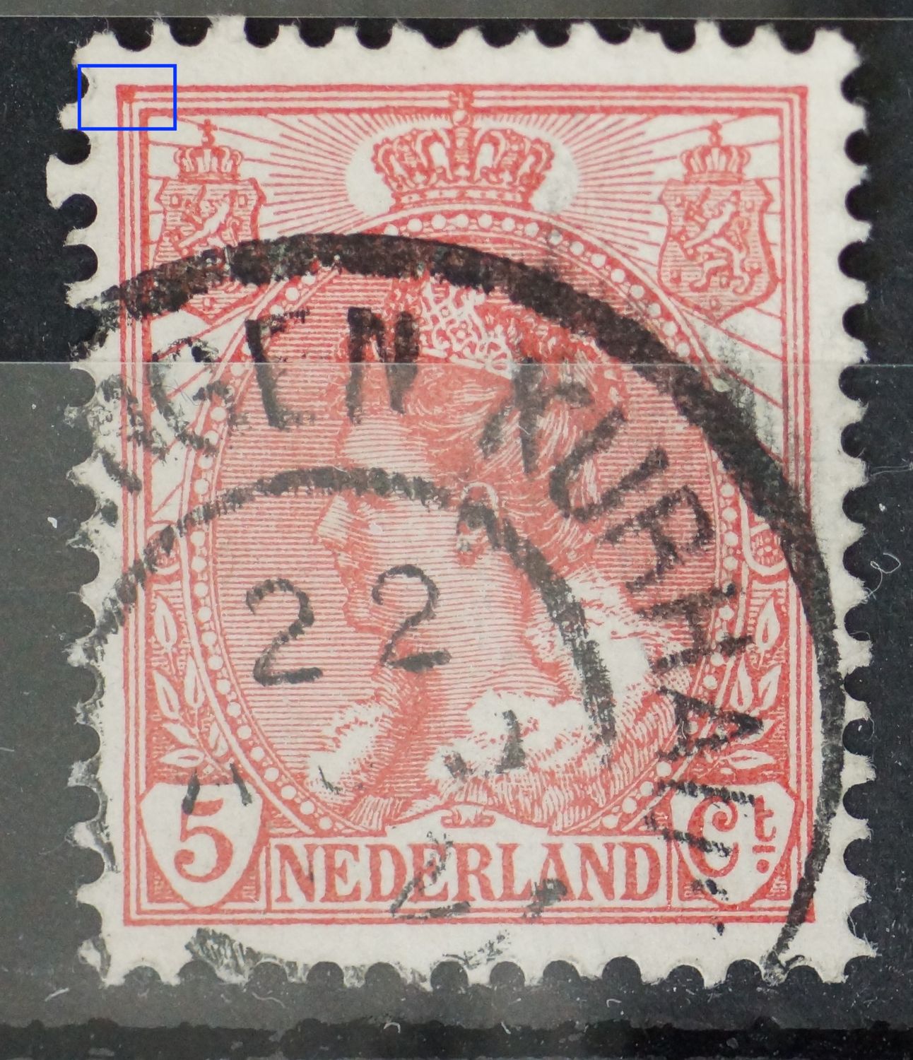 NVPH 60 -rode vlek in linkerbovenhoek NVPH 60 -rode vlek in linkerbovenhoek