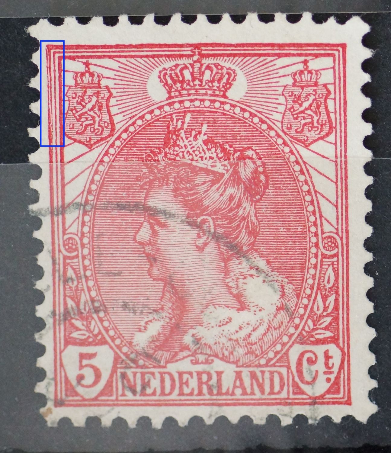 NVPH 60 - gespleten kaderlijn links