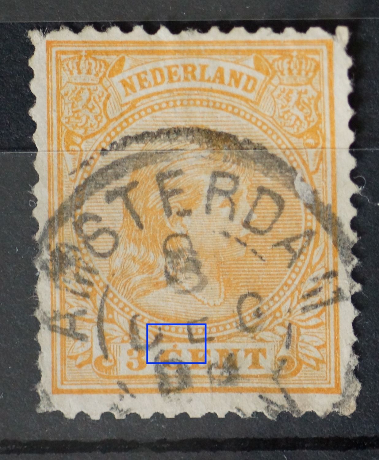 NVPH 34 - oranje punt boven de C van CENT