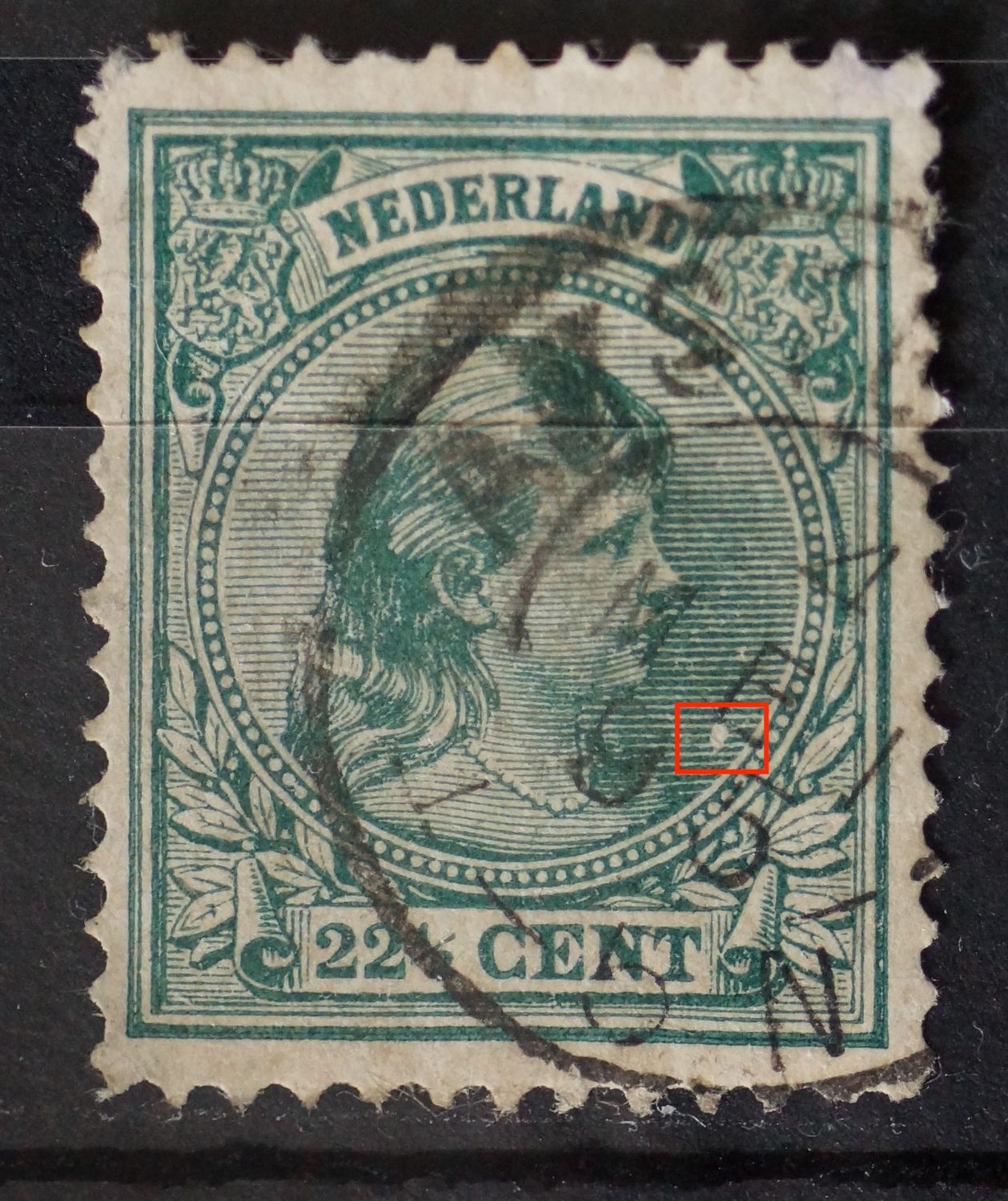 NVPH 41 - witte vlek in arcering rechts NVPH 41 - witte vlek in arcering rechts