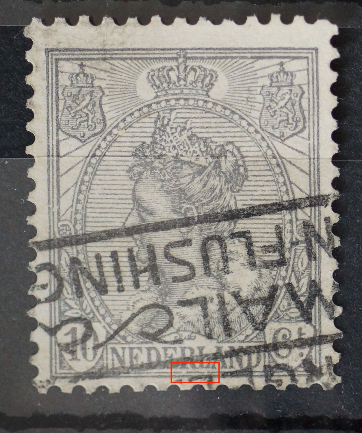 NVPH 81 - breuk in kaderlijn onder NVPH 81 - breuk in kaderlijn onder