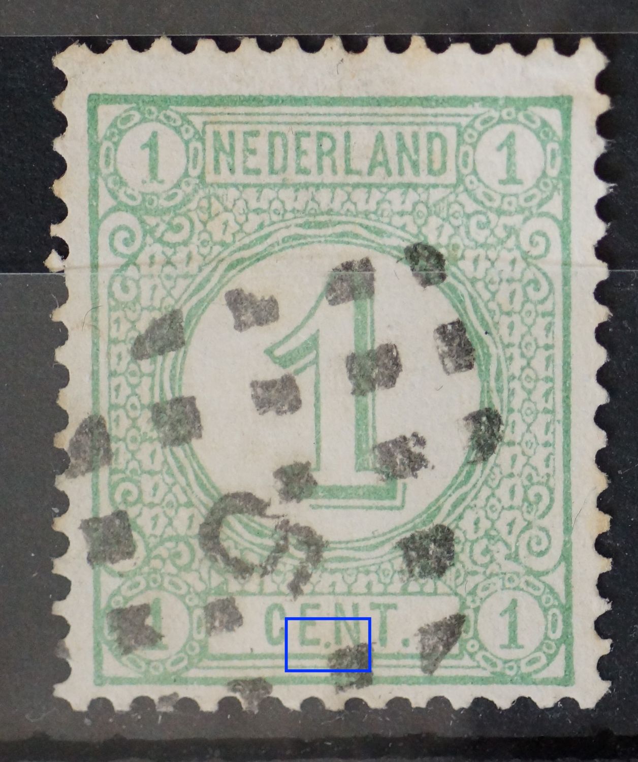 NVPH 31 - groene punt tussen EN van CENT