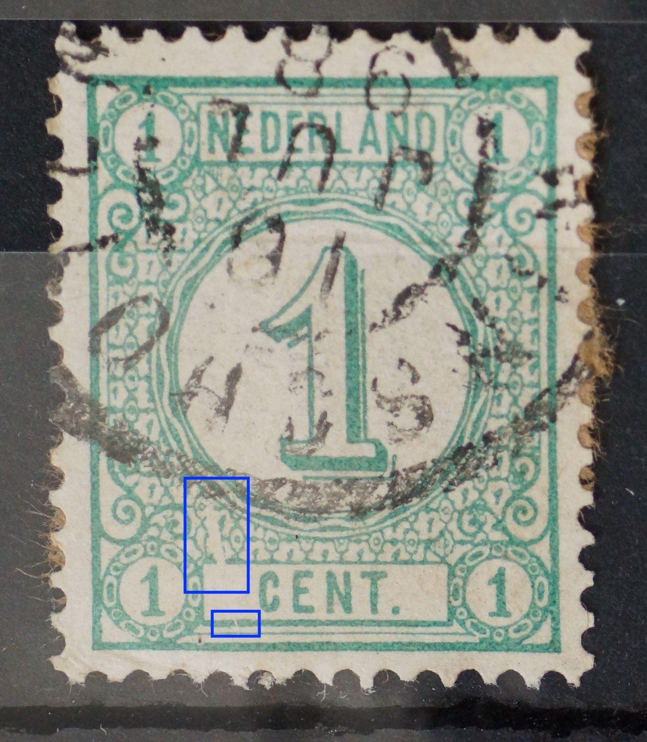 NVPH 31 - grote witte vlek linksonder