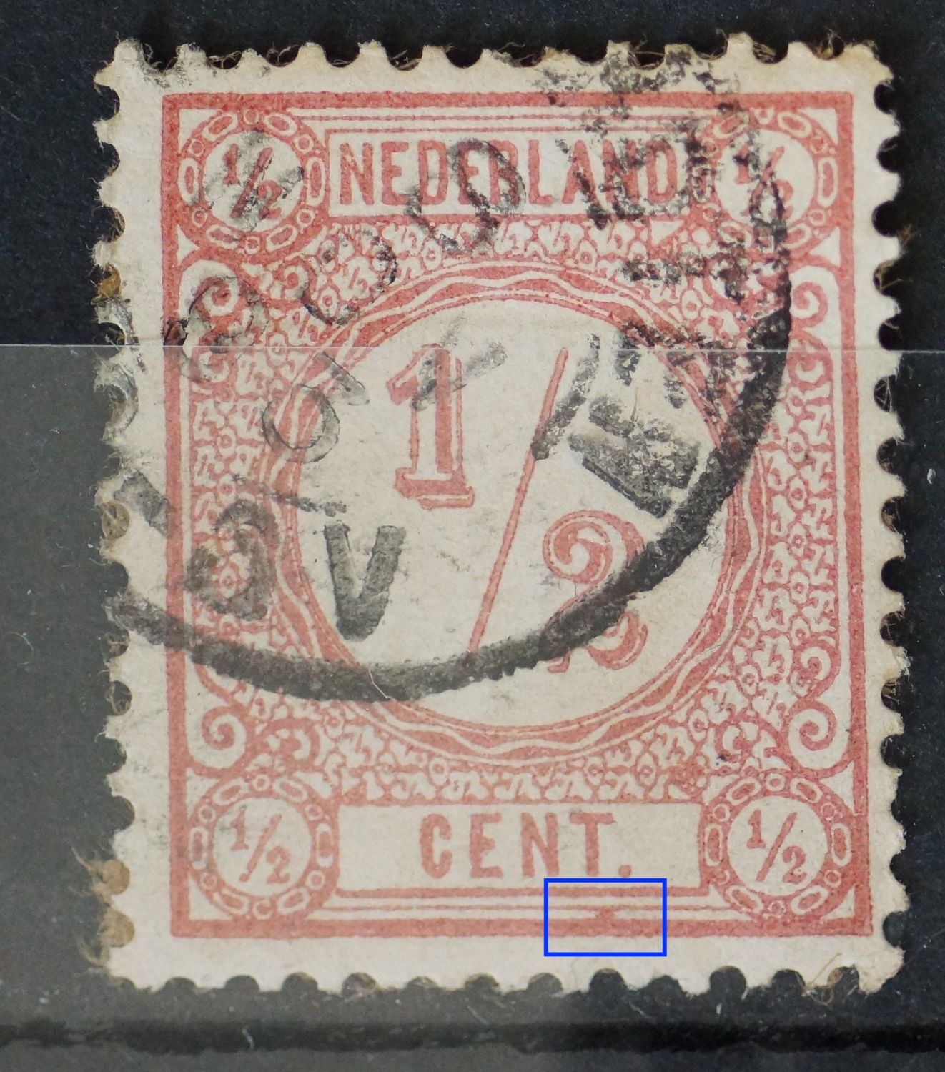 NVPH 30 - roze vlek onder de T van CENT