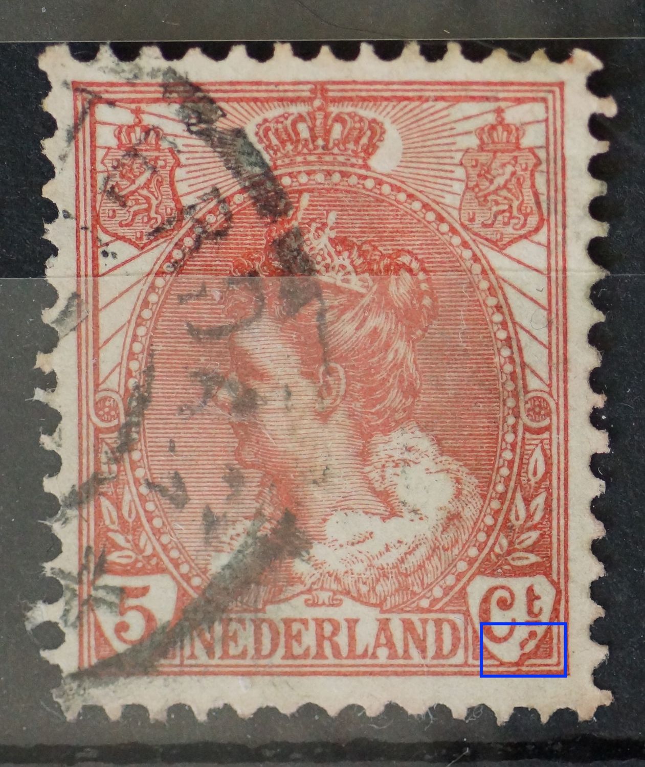 NVPH 60 - rode vlekken onder Ct.