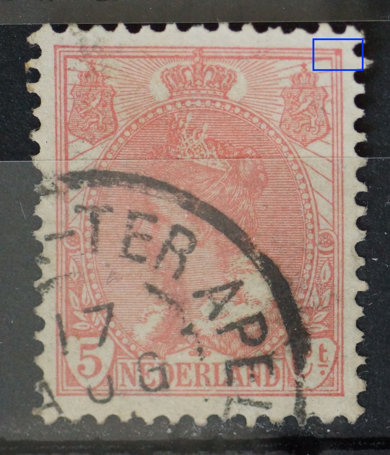 NVPH 60 - o.a. rode vlek in rechter bovenhoek