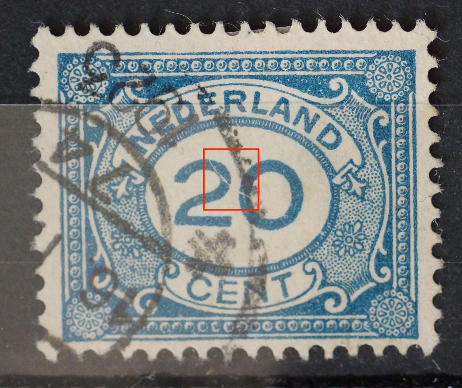 NVPH 109 - witte kras door 20