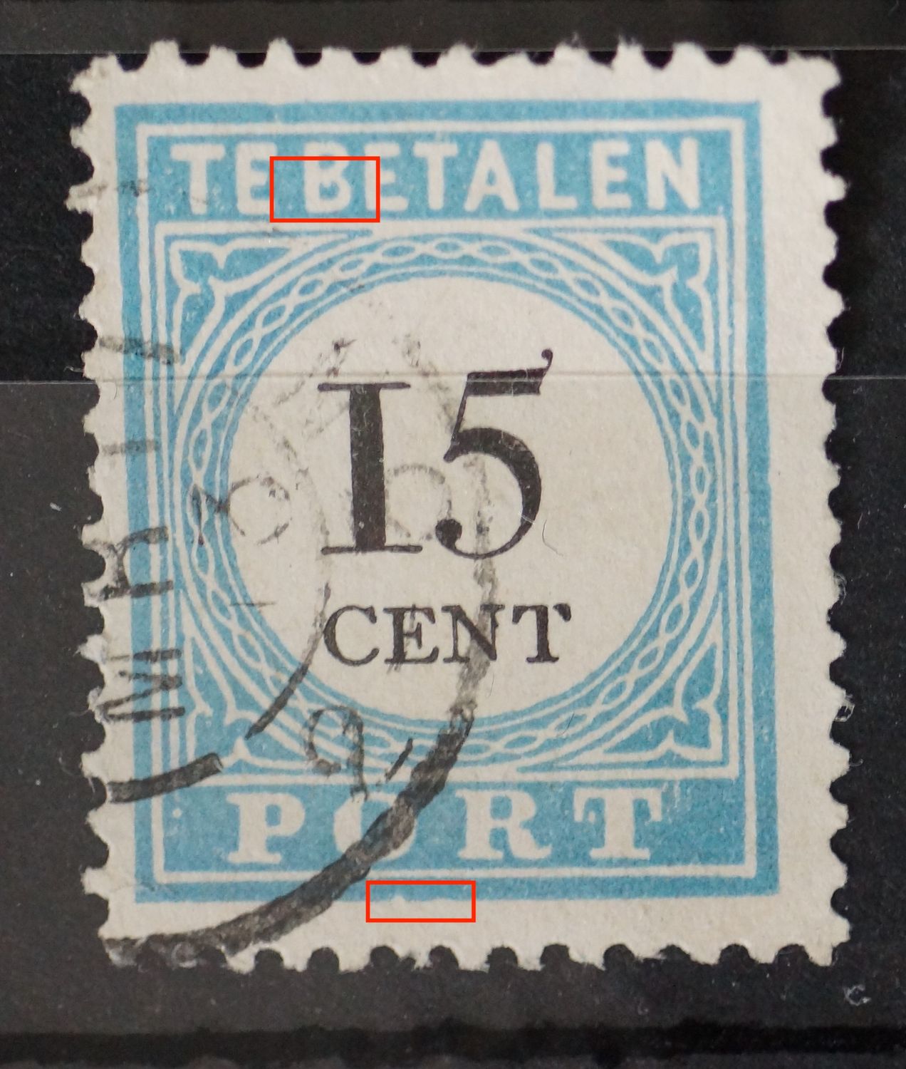 NVPH P9 - o.a. witte vlek in de B van BETALEN