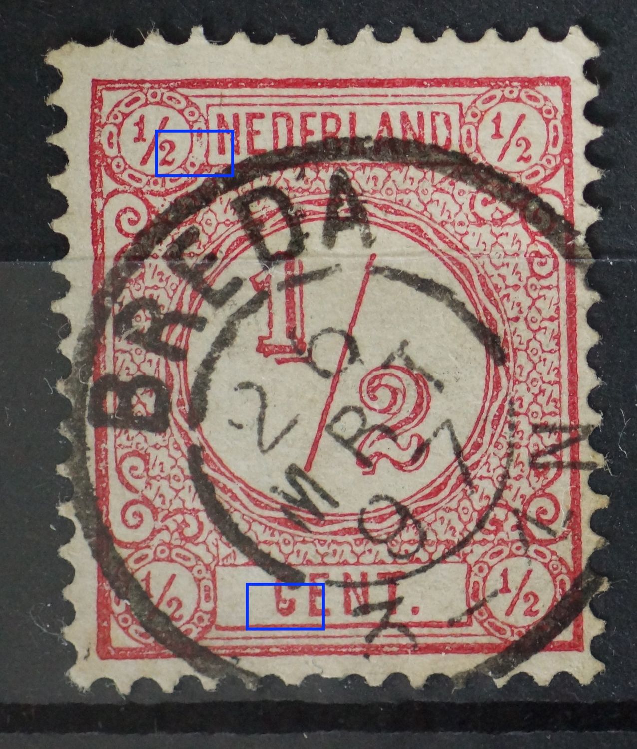 NVPH 30 - o.a. roze punt in de C van CENT