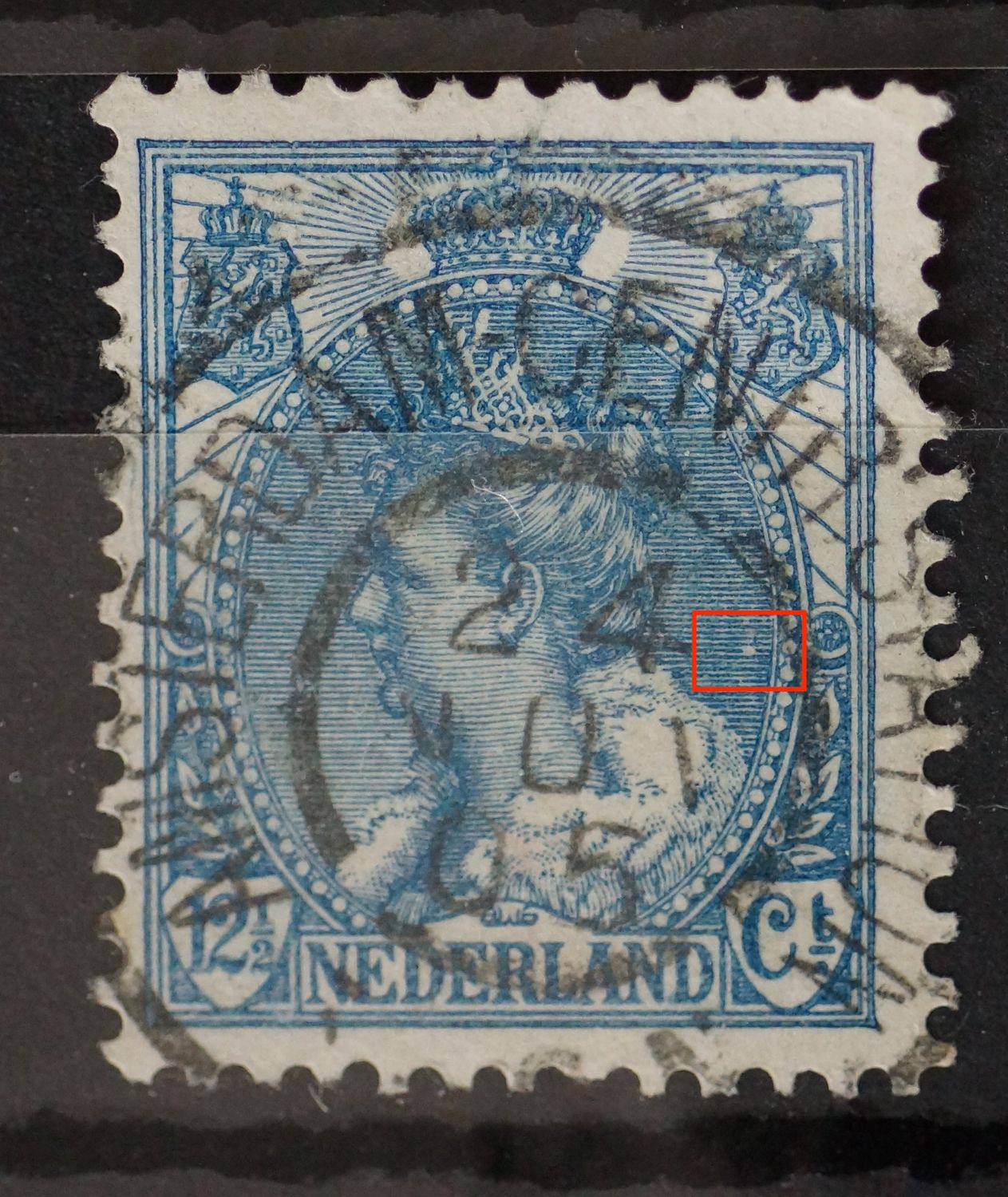 NVPH 63 - breuk in arcering rechts NVPH 63 - breuk in arcering rechts