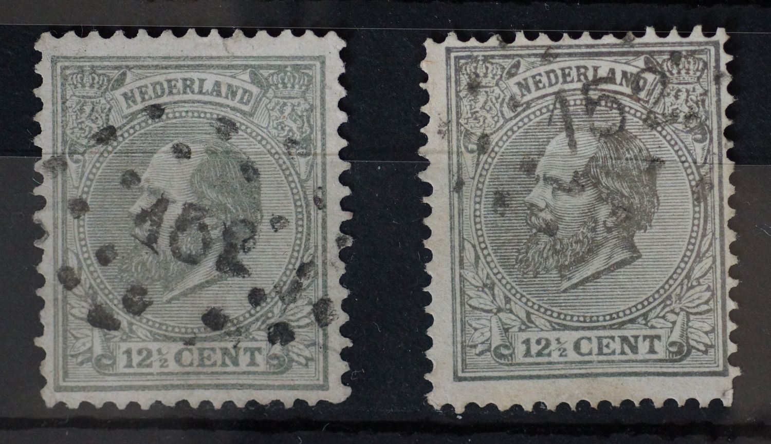 152 (Scheveningen op NVPH 22 - 2x, haaks en scheef stempel (van Scheveningen-Badhuis, bijkantoor)