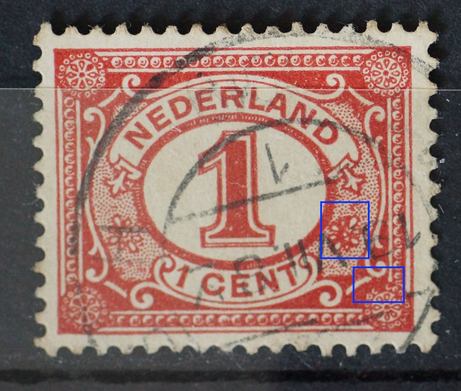 NVPH 51 -grote rode vlekken rechtsonder