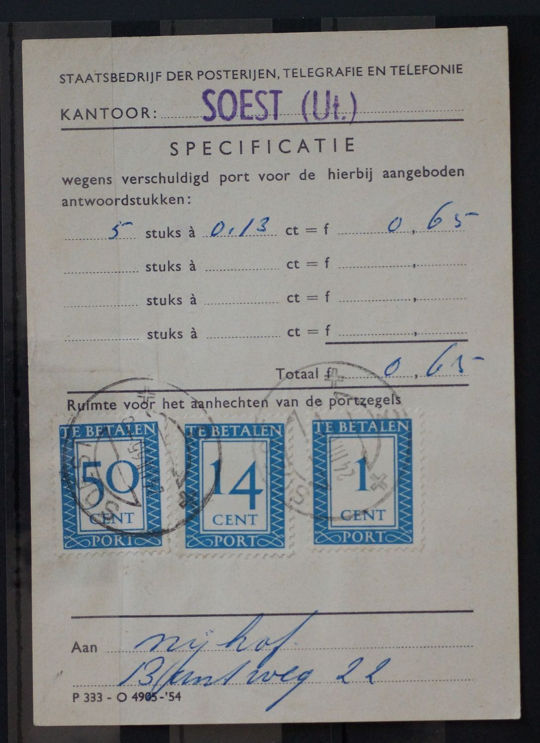 Portformulier Soest (fl. 0,65)