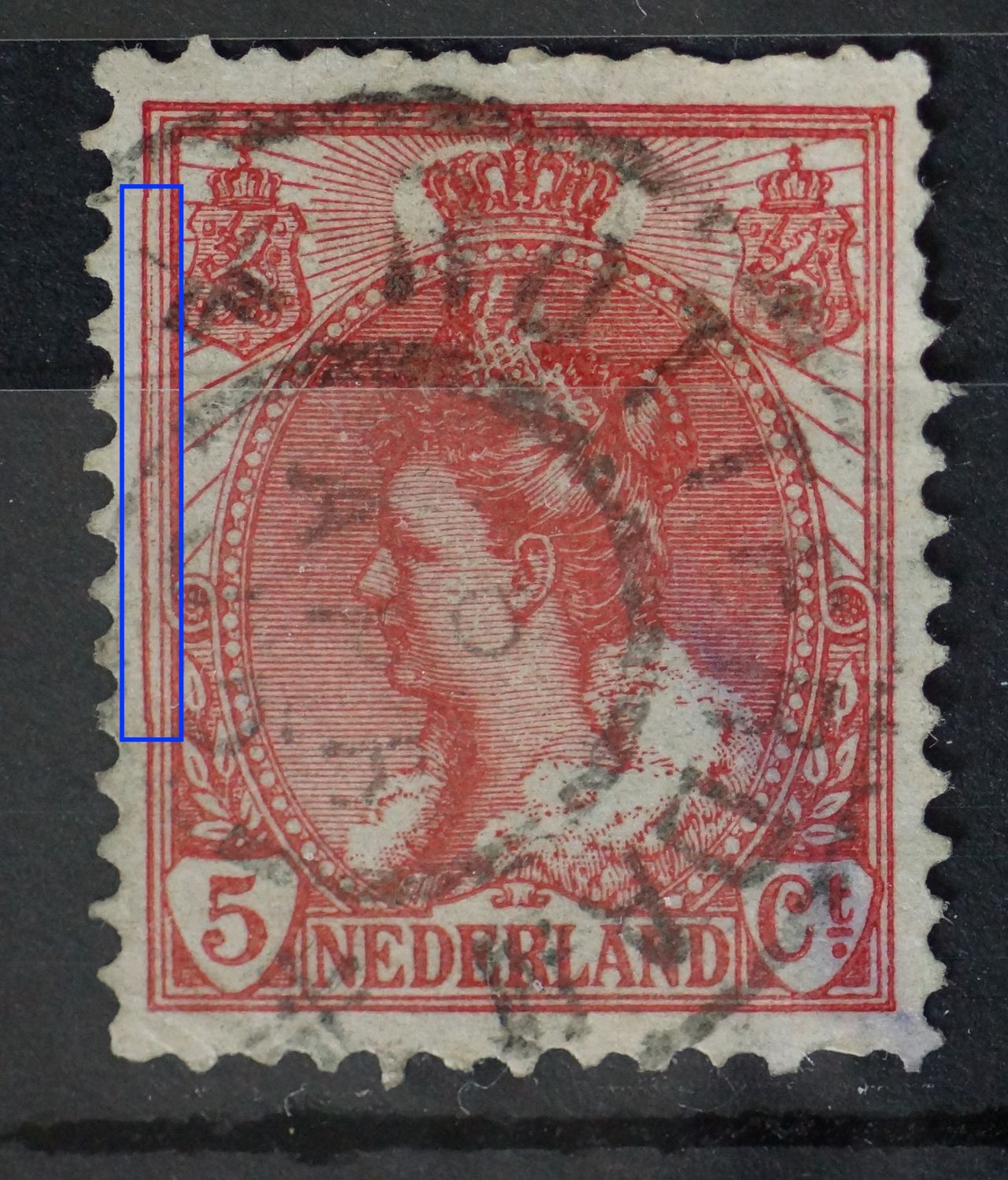 NVPH 60 - gebogen en gespleten kaderlijn links