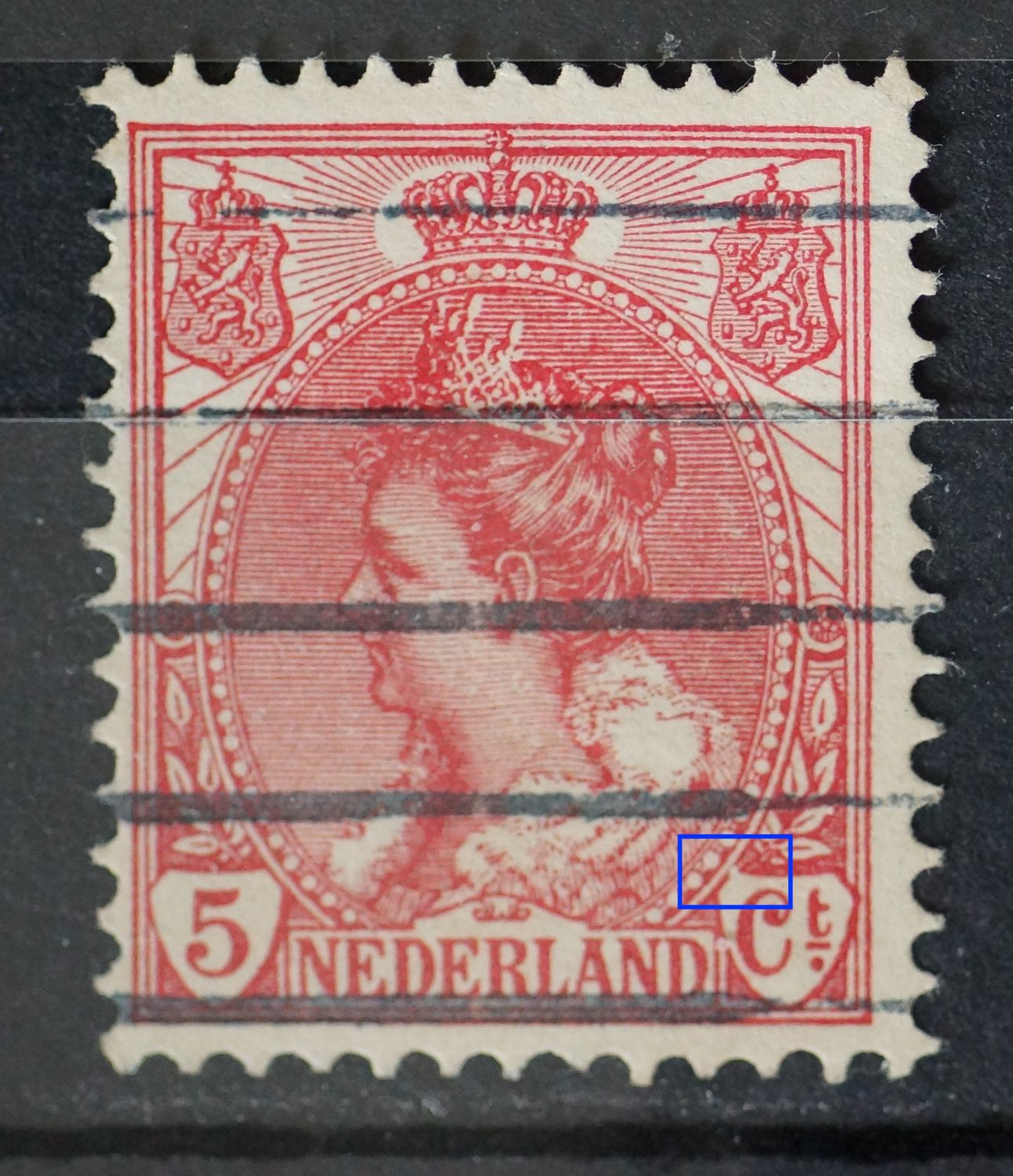 NVPH 60 - open schild (linksboven) rondom Ct. NVPH 60 - open schild (linksboven) rondom Ct.