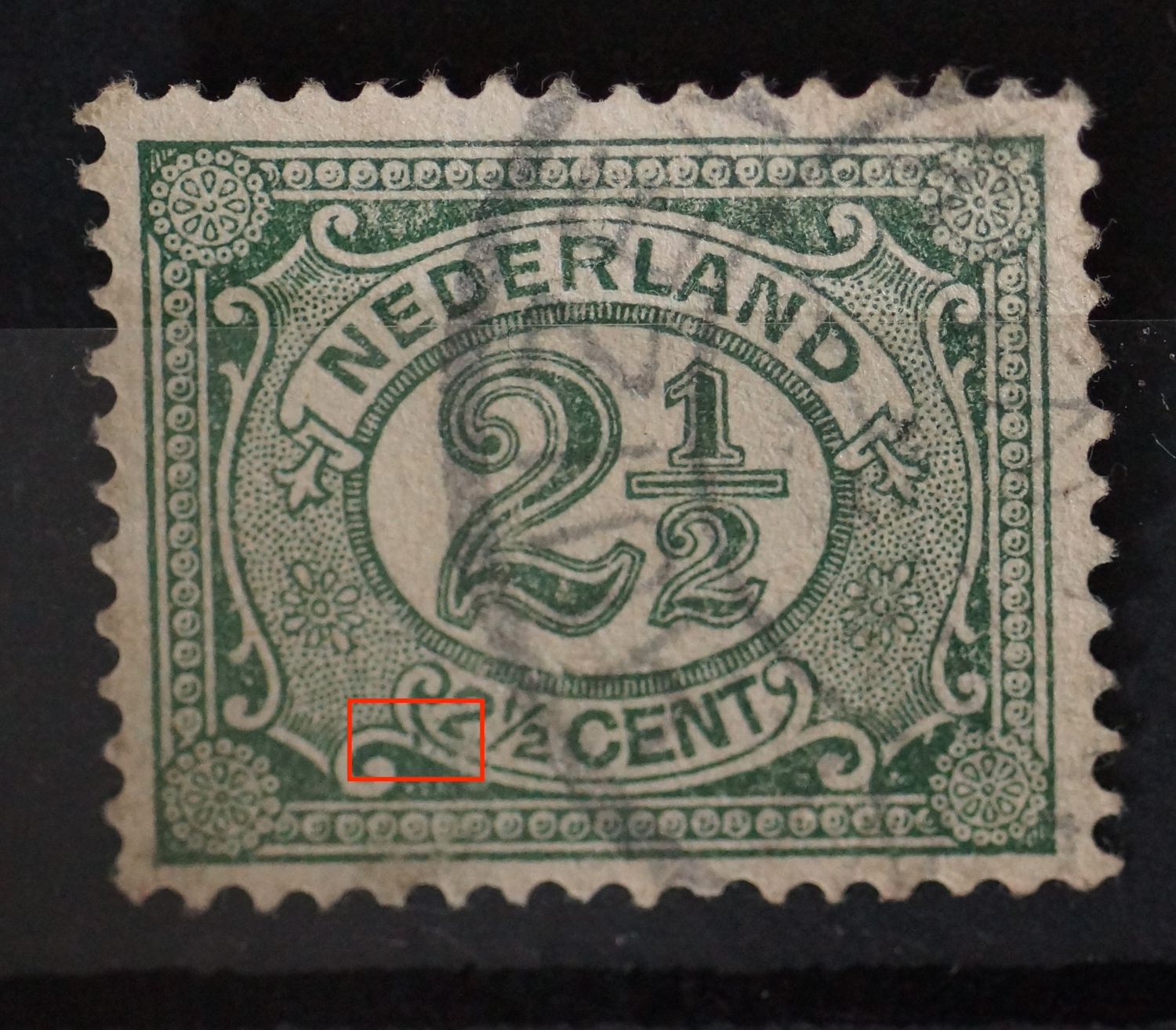 NVPH 55 - groene vlek onder de kleine 2