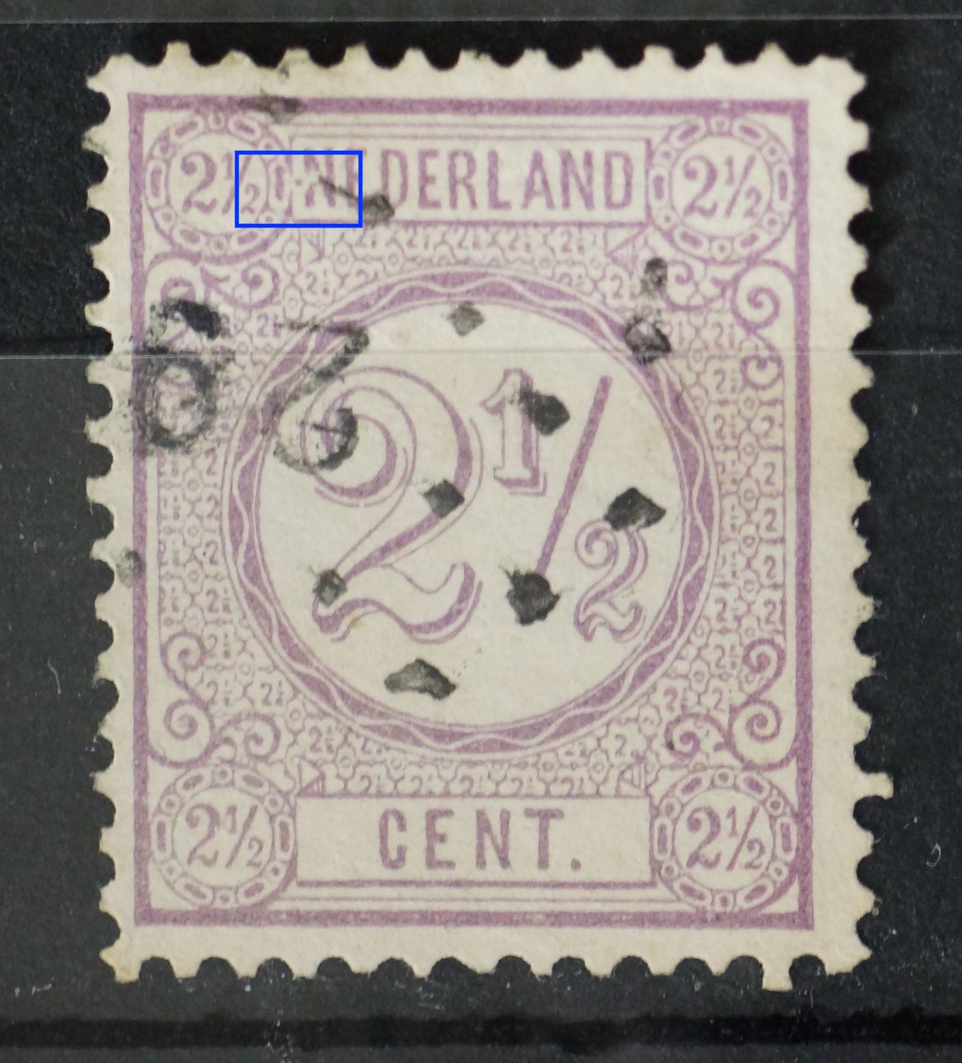 NVPH 33 - violette punt links van NEDERLAND