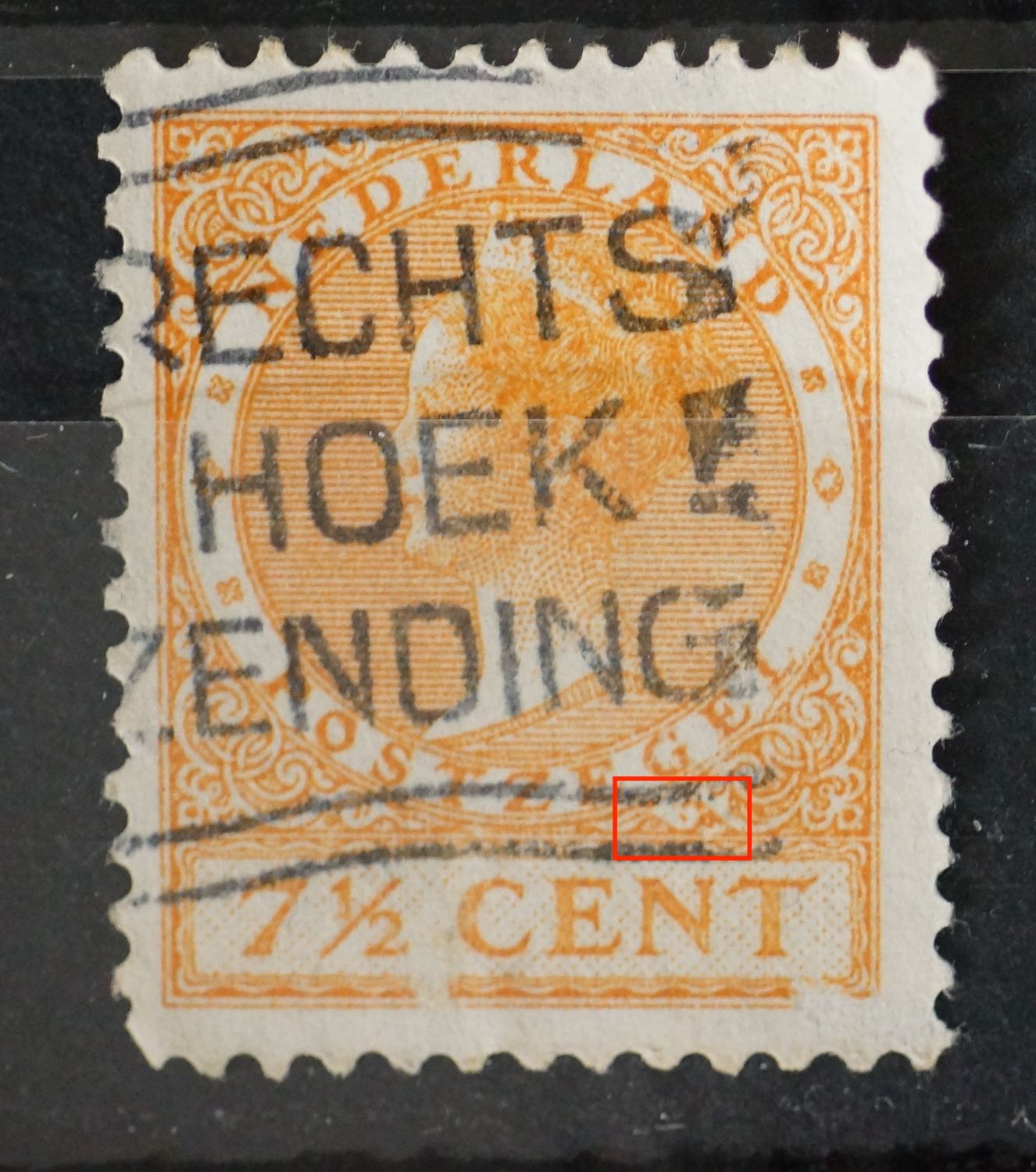 NVPH 151 - witte vlek onder de G van POSTZEGEL