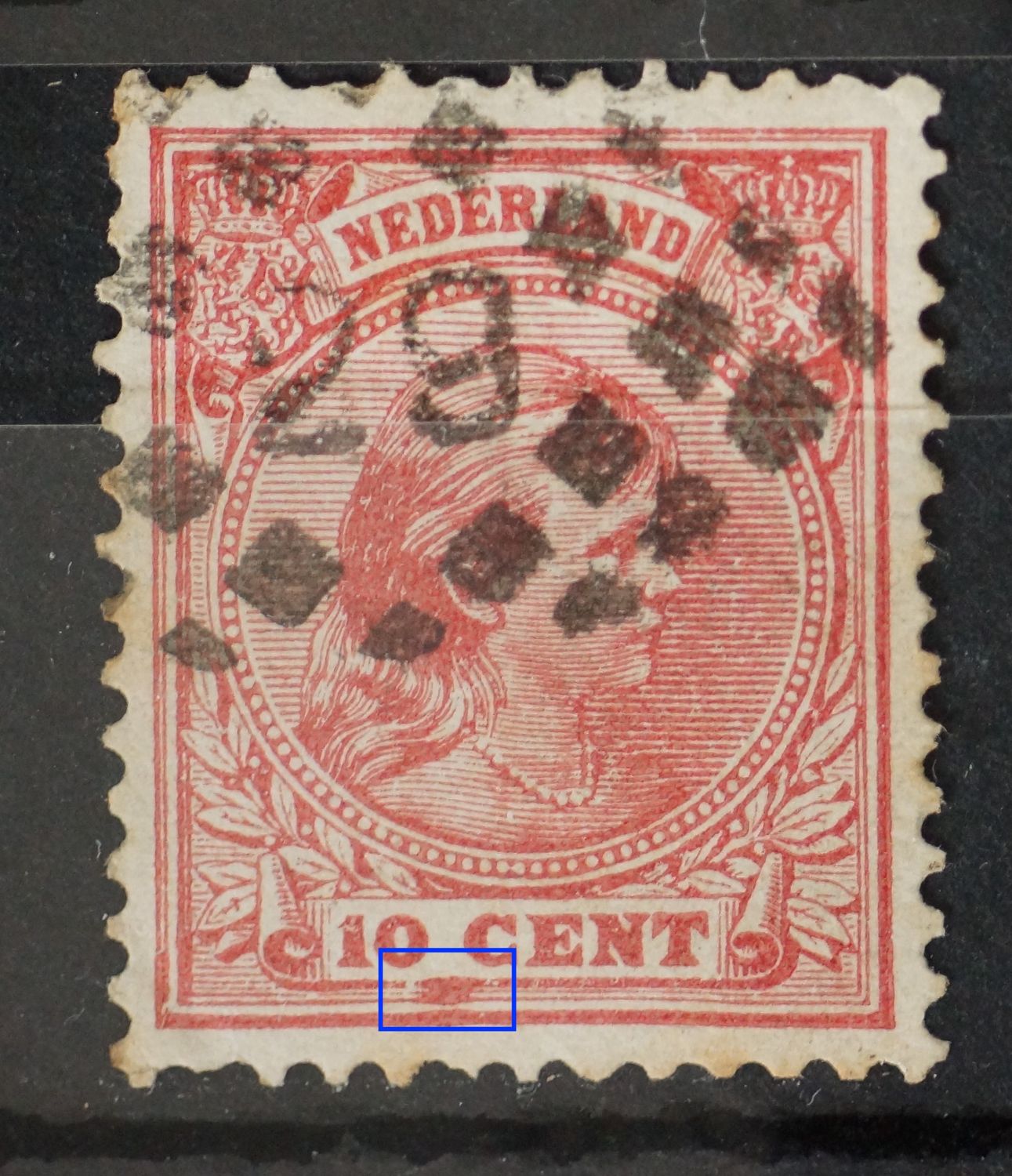 NVPH 37 - rode vlek onder 10 C NVPH 37 - rode vlek onder 10 C