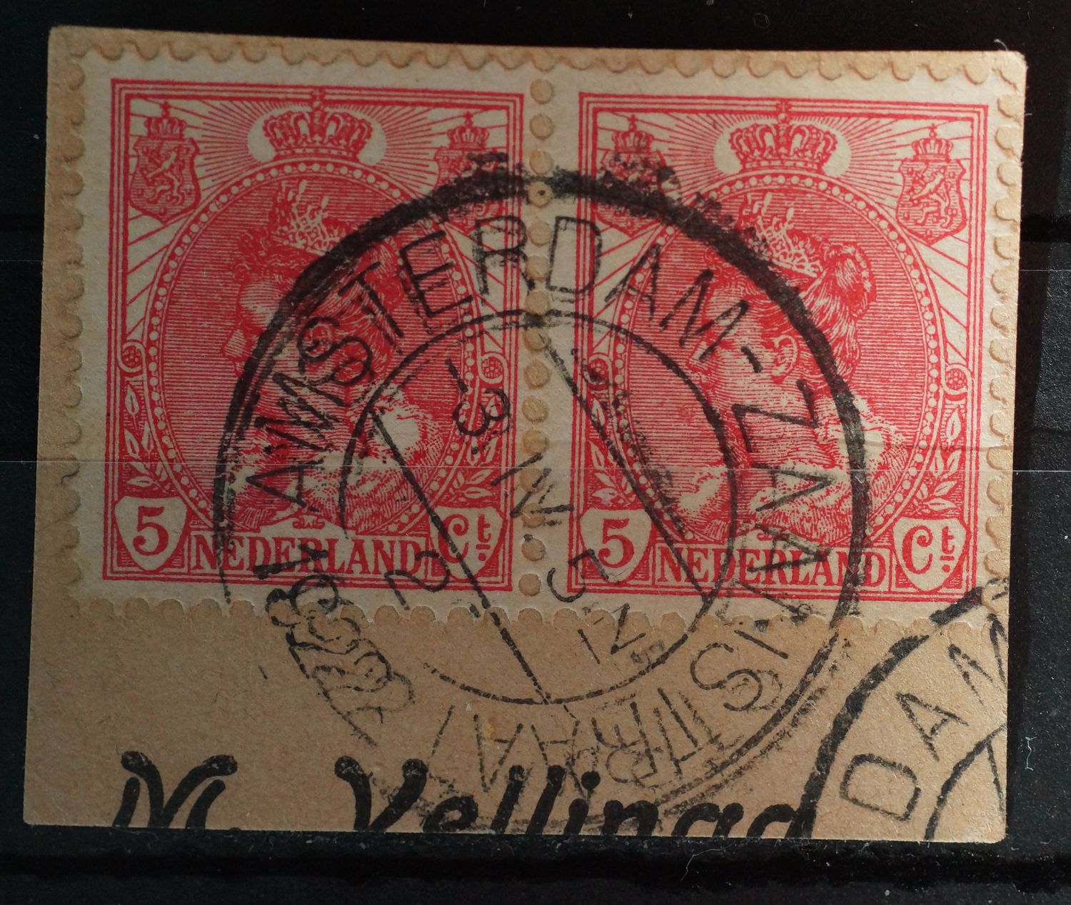 Amsterdam-Zaanstraat 2 op NVPH 60 (paar)