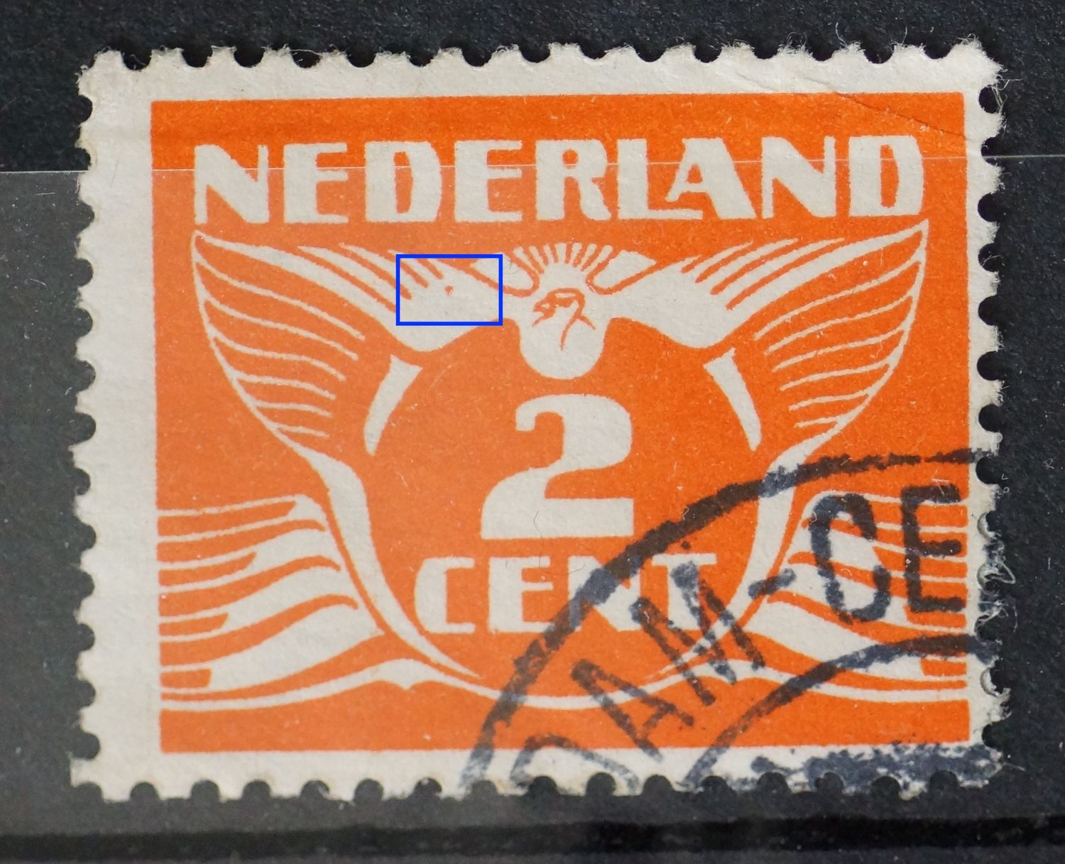 NVPH 173 - oranje punt in de vleugel