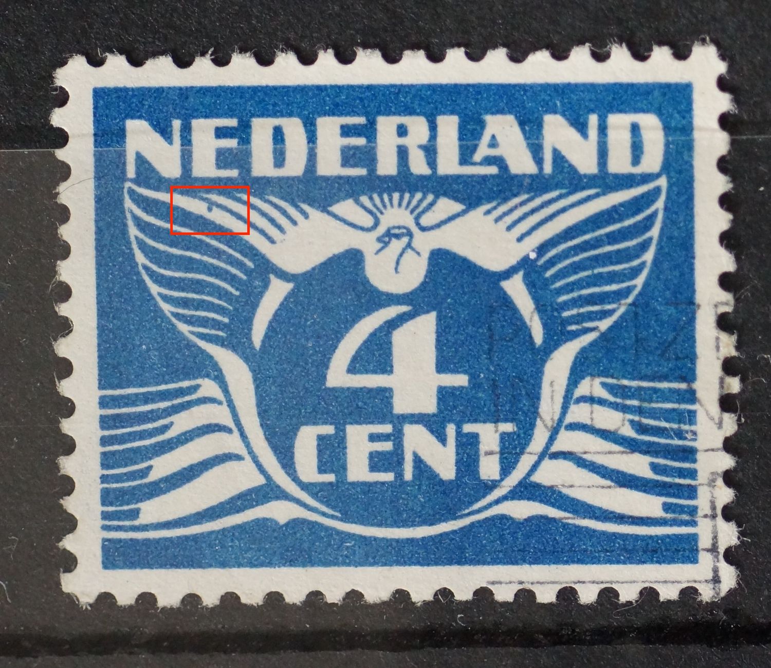 NVPH 176 - blauwe punt onder de 1e E van NEDERLAND